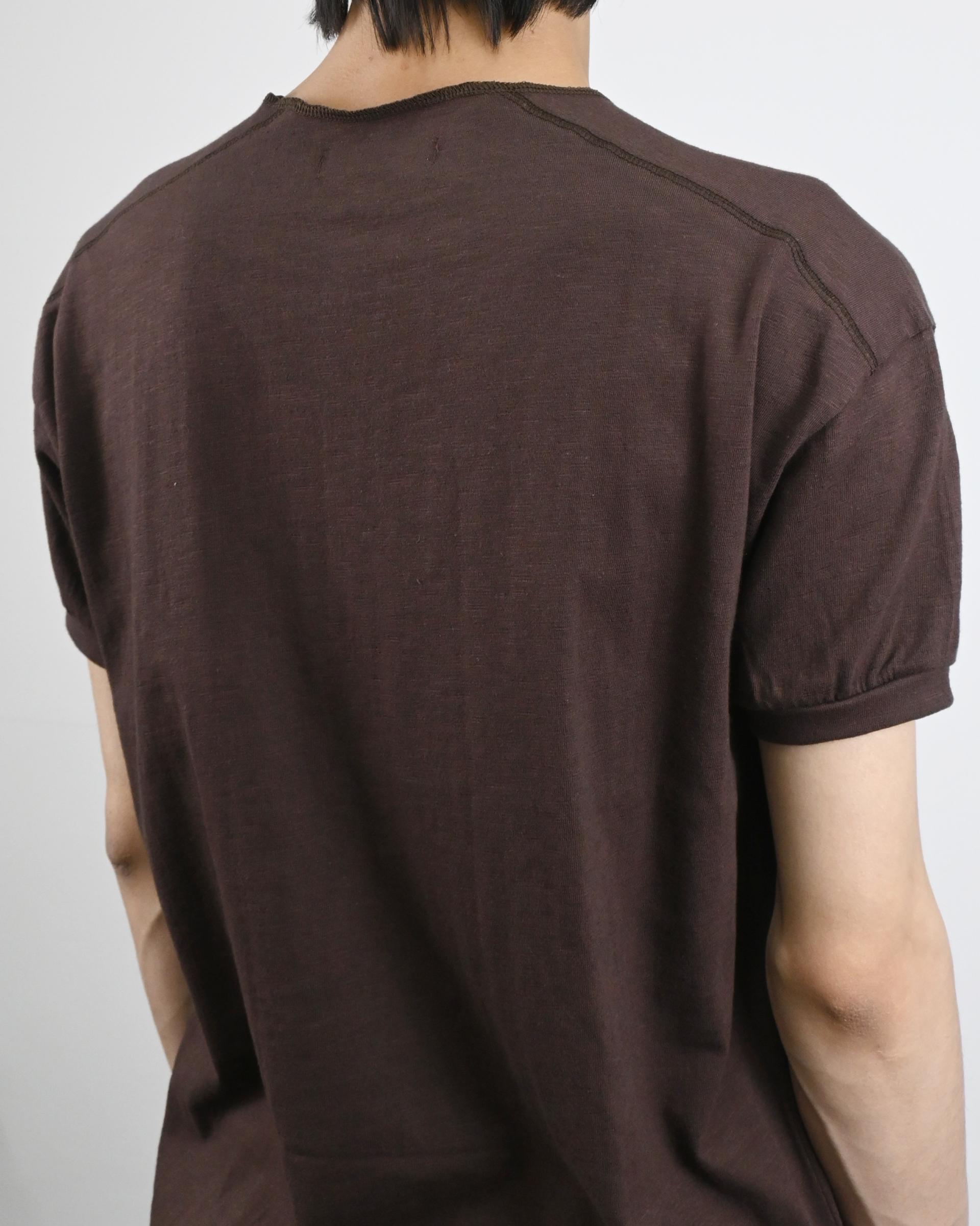 stitch henley neck half t-shirt