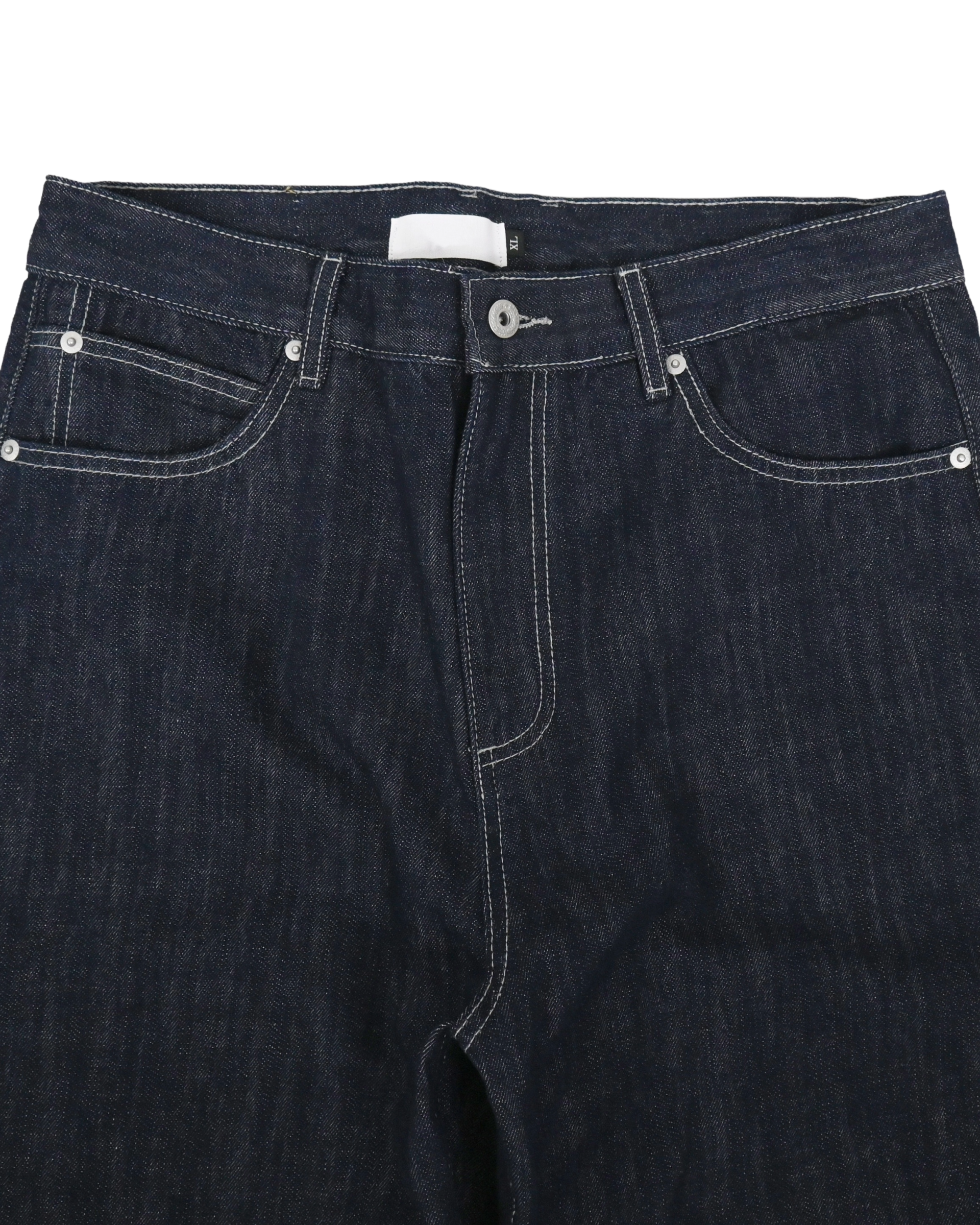 velcro deep indigo denim pants