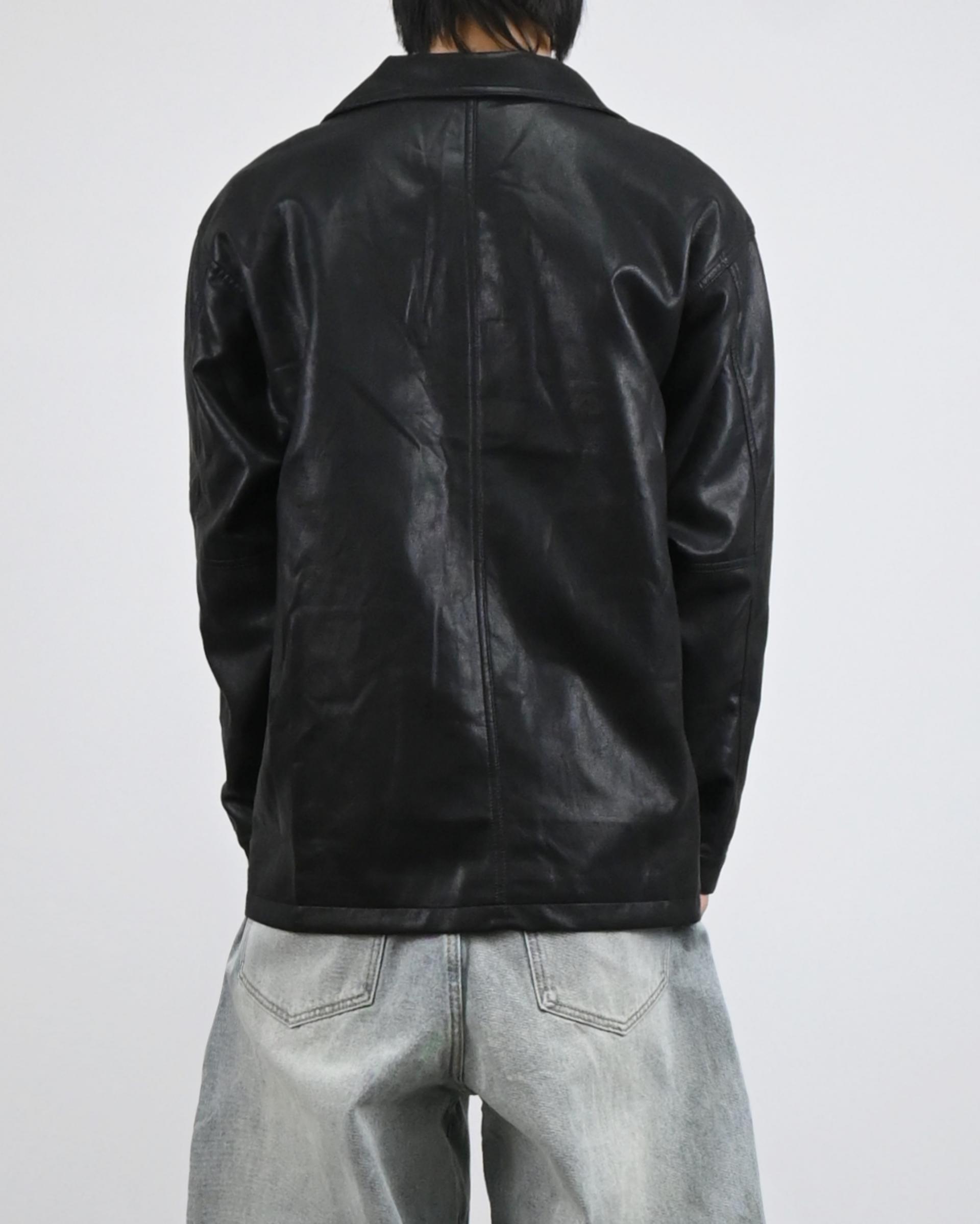urban leather half coat jacket