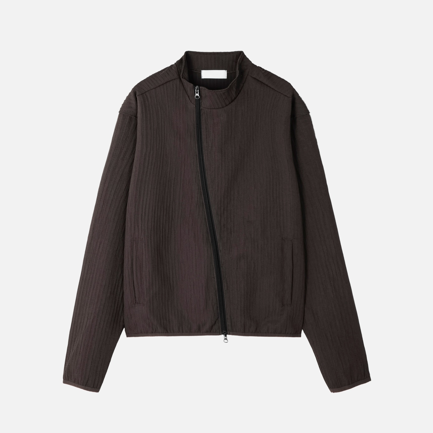 compose pleats diagonal zip-up