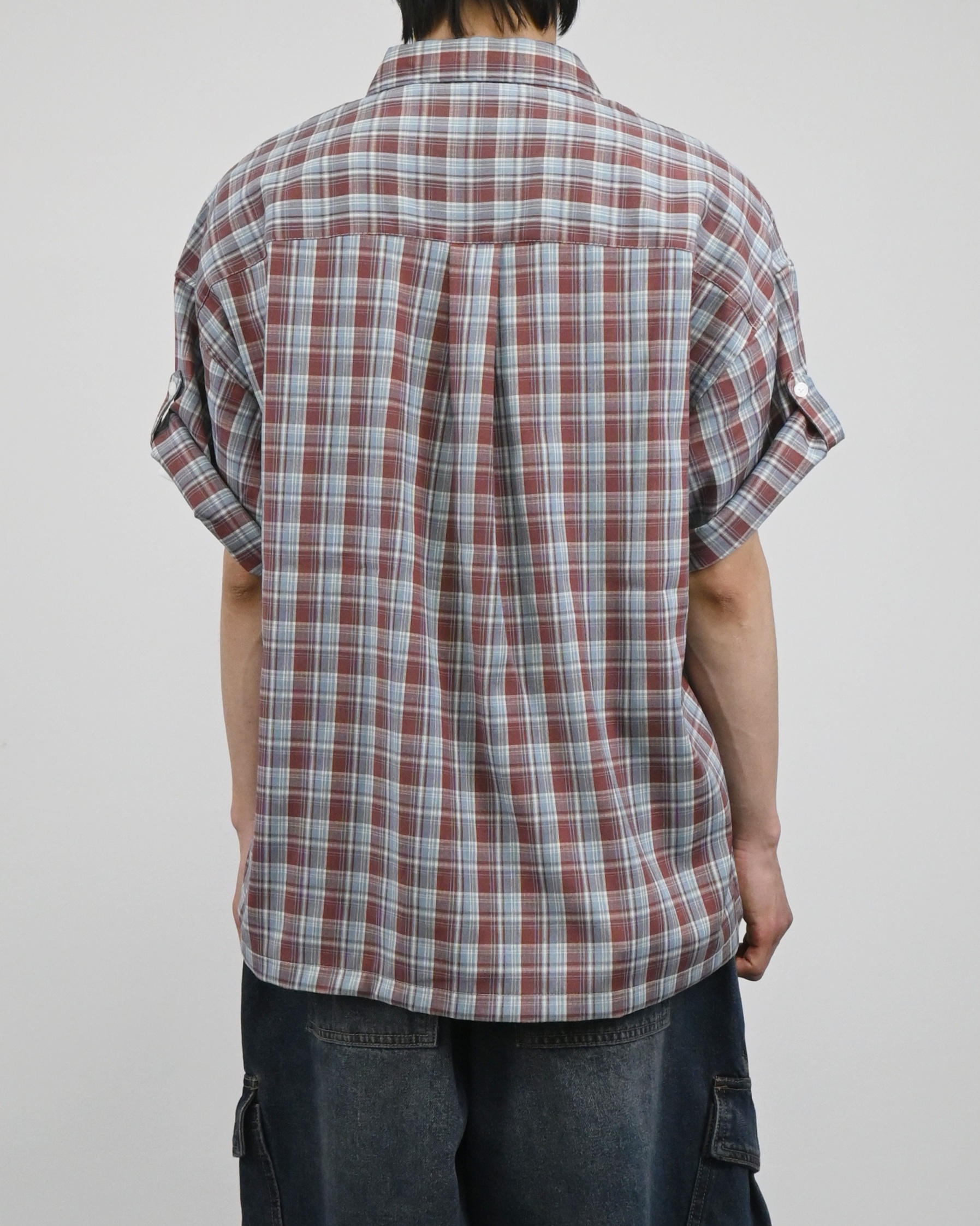 rabin checkered roll-up shirt