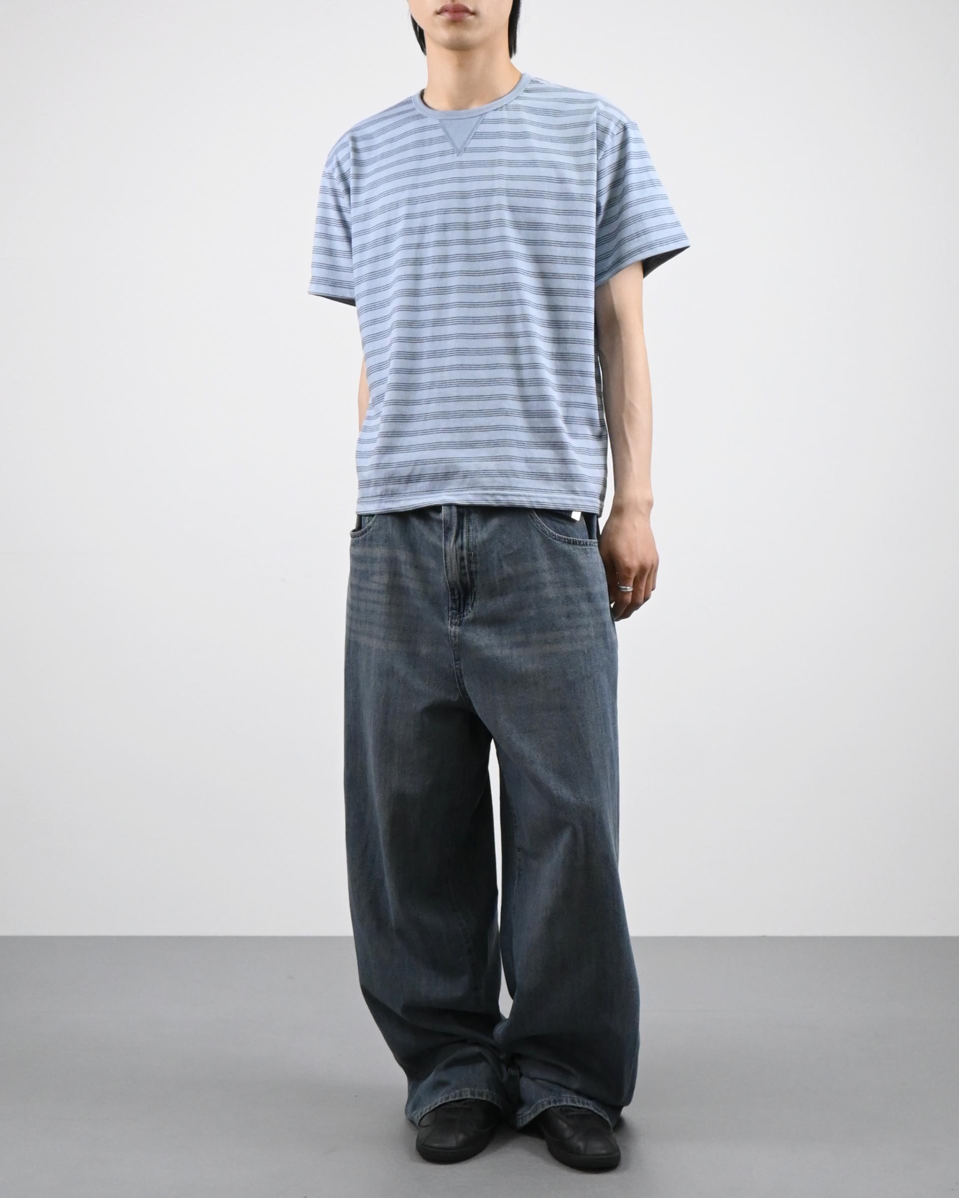 straight linen denim pants