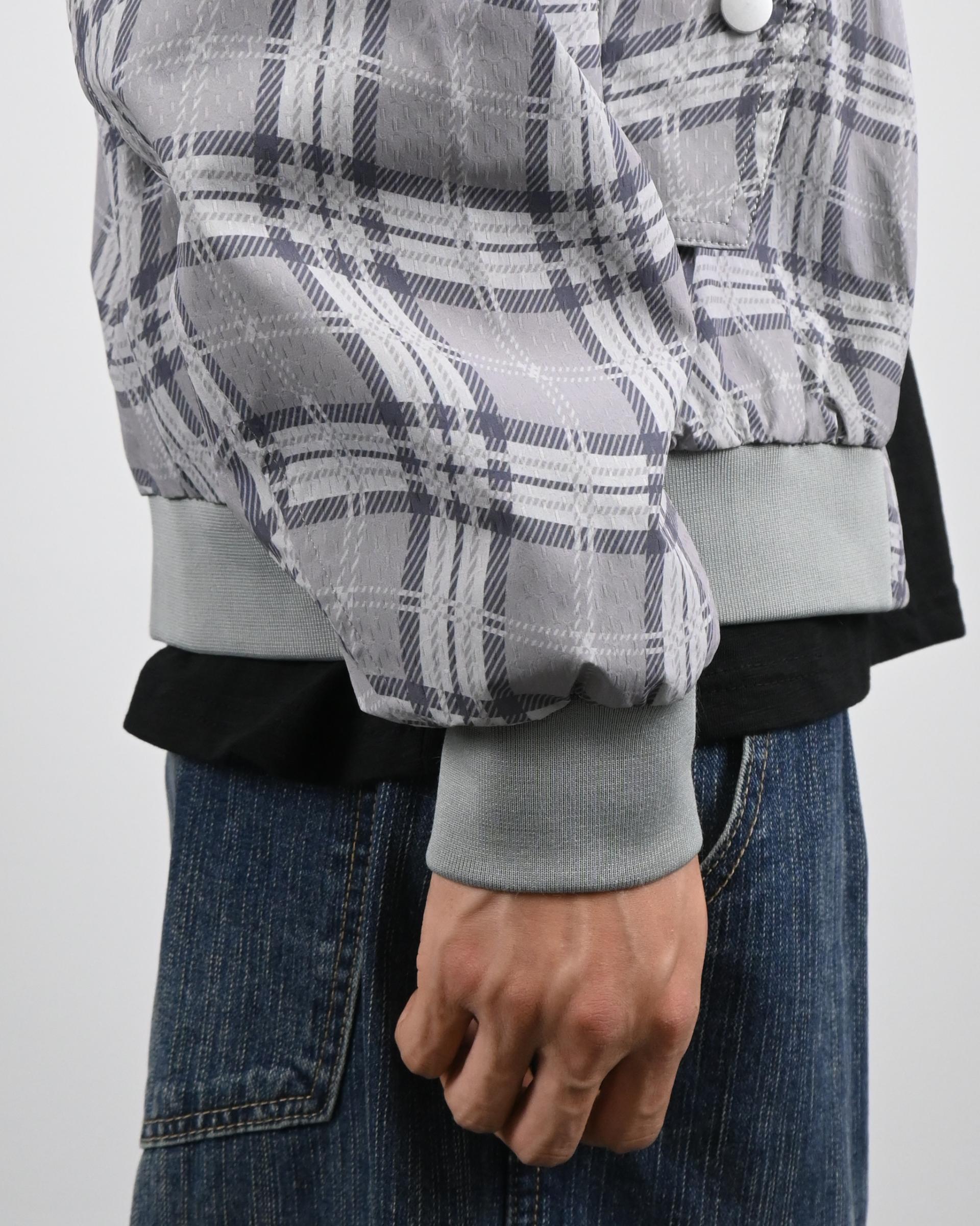 wavy check bomber jacket