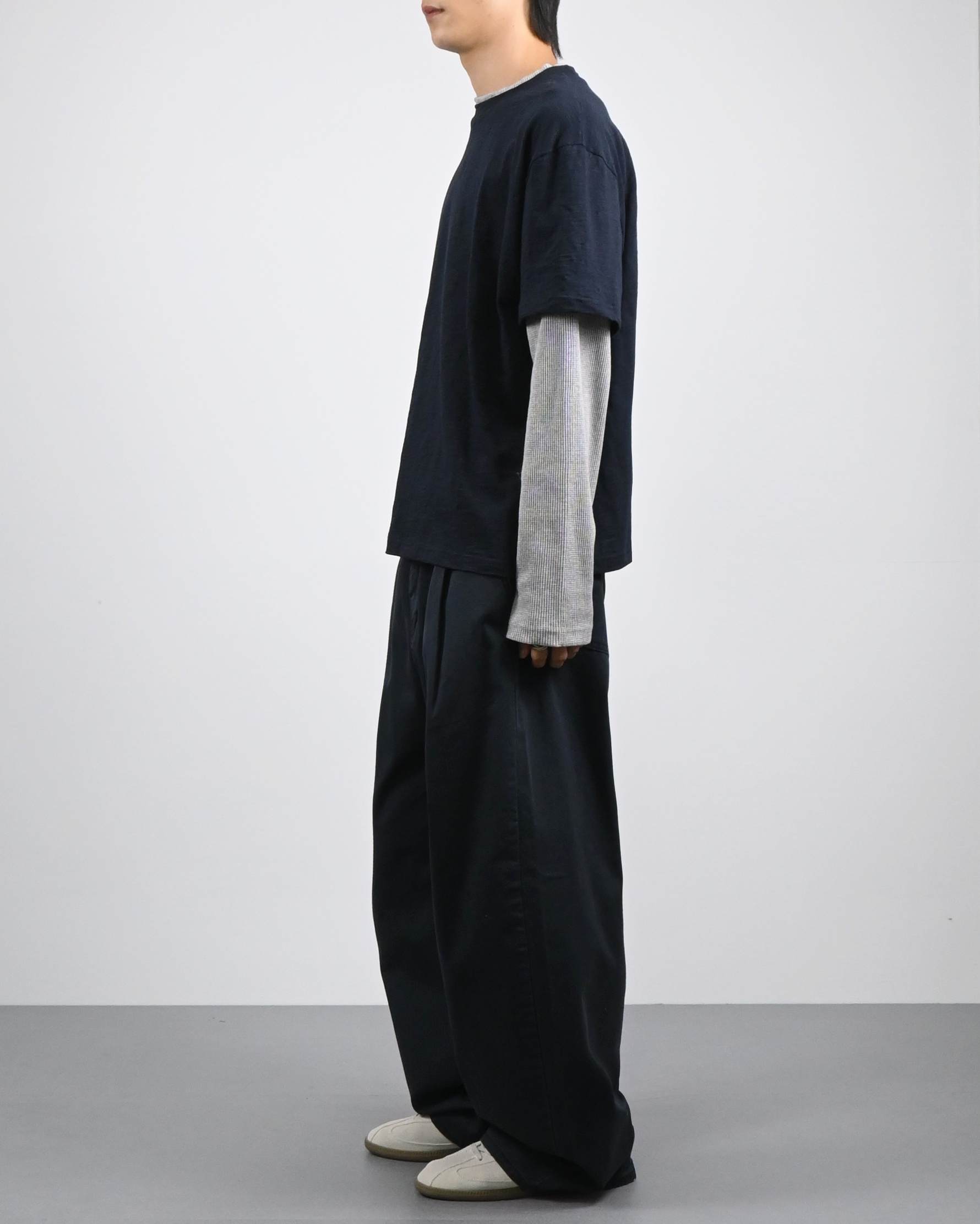 slub waffle layered t-shirt