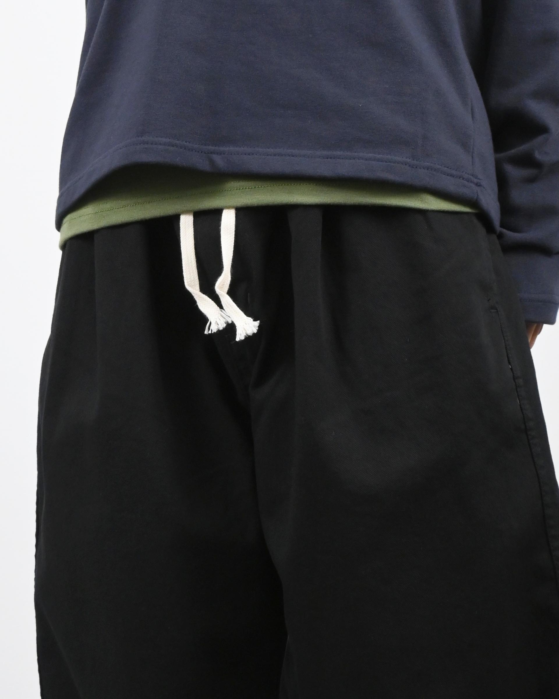 one tuck banding cotton pants
