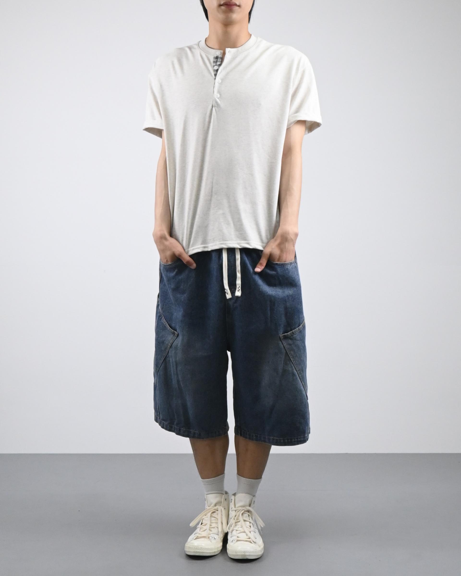 side pocket bermuda denim pants
