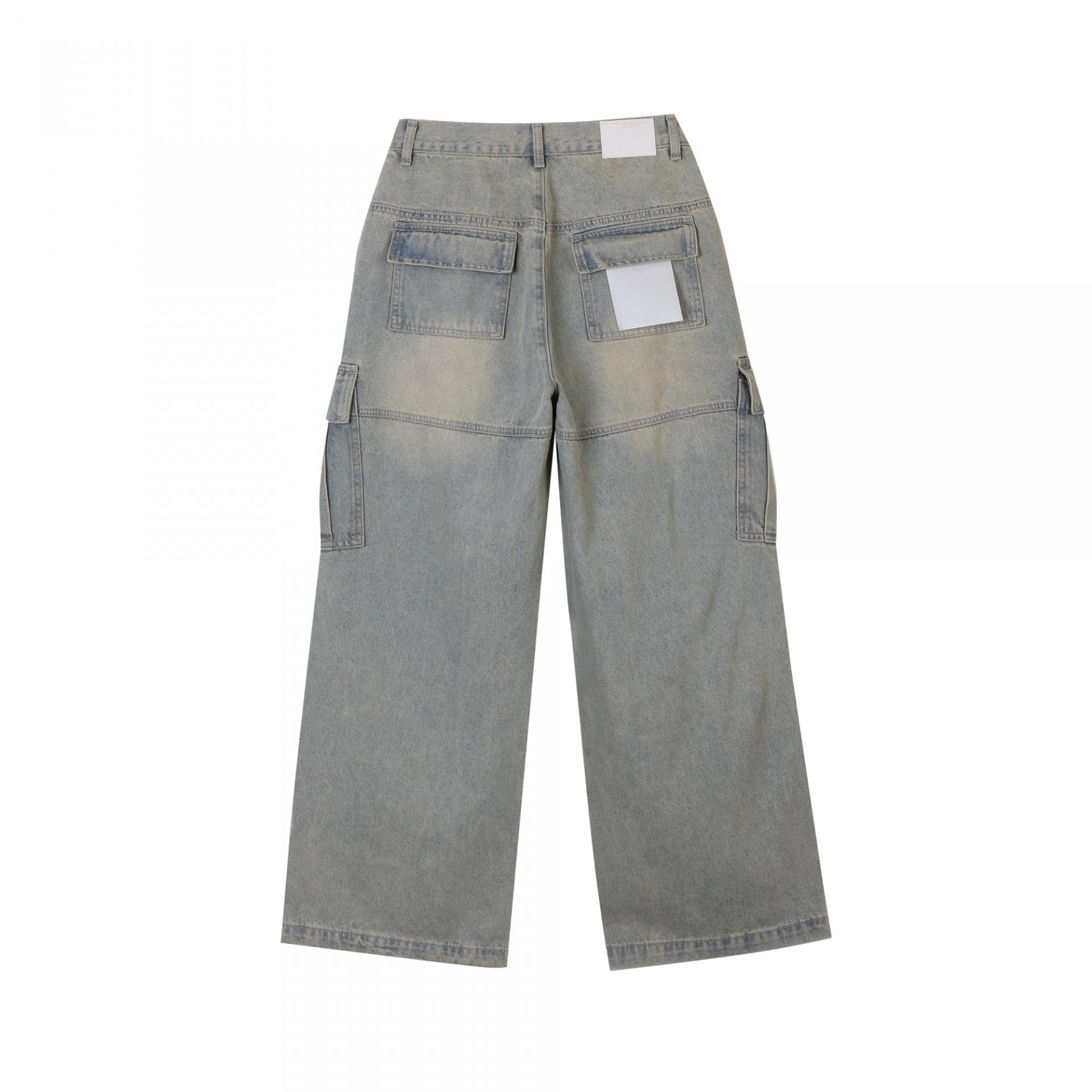 gray parachute denim cargo pants
