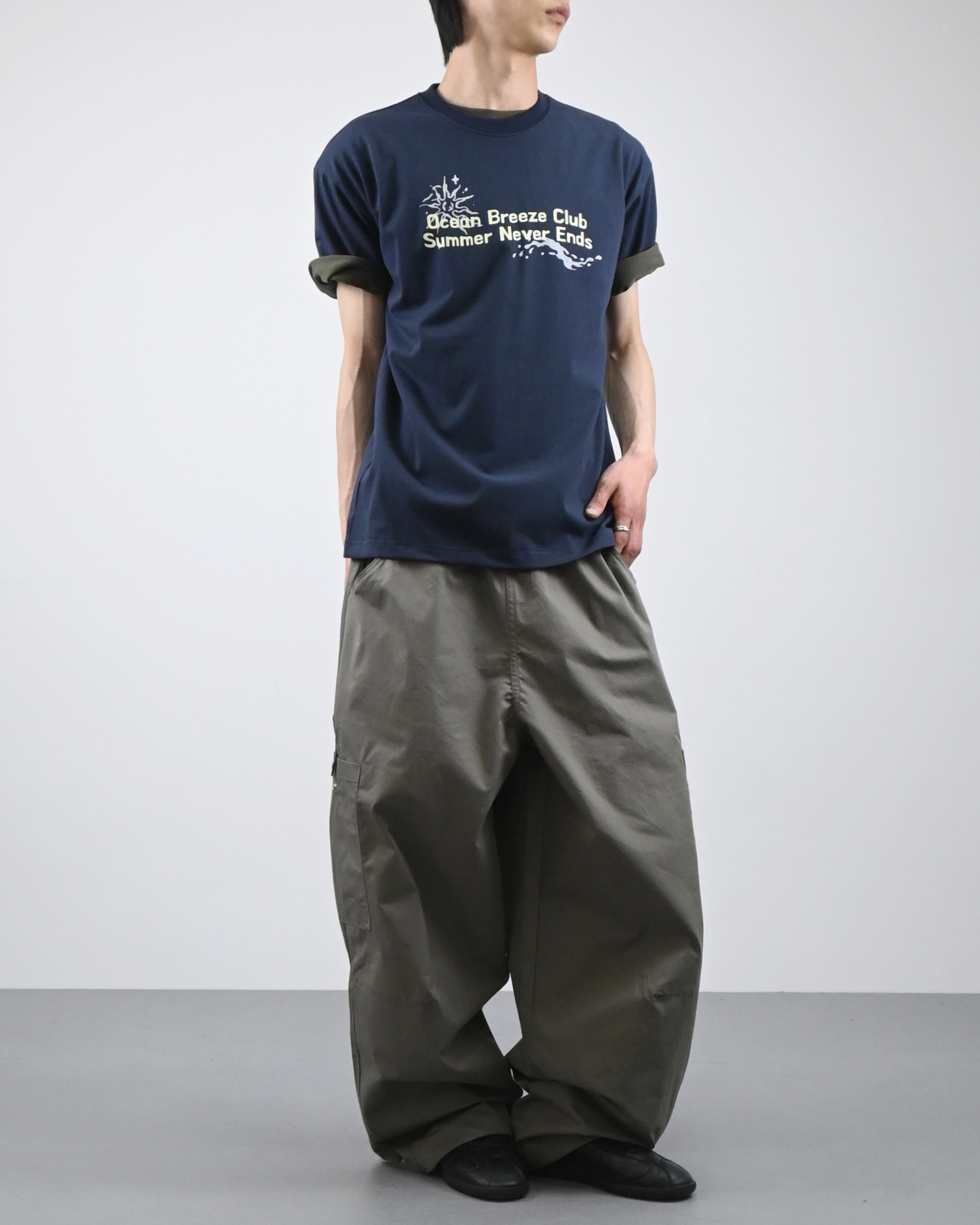 matte snap cargo cotton balloon pants