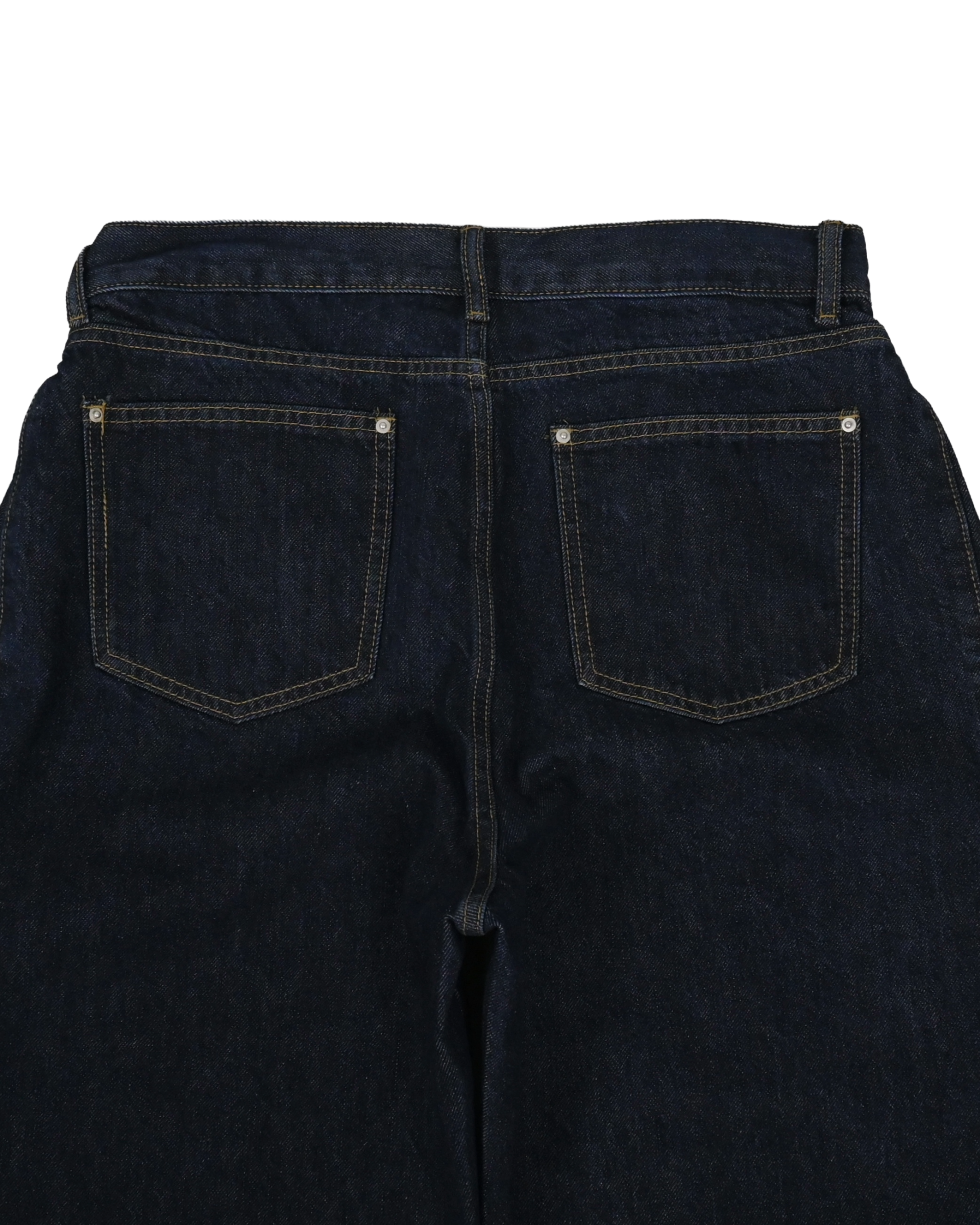 side slit curved denim pants