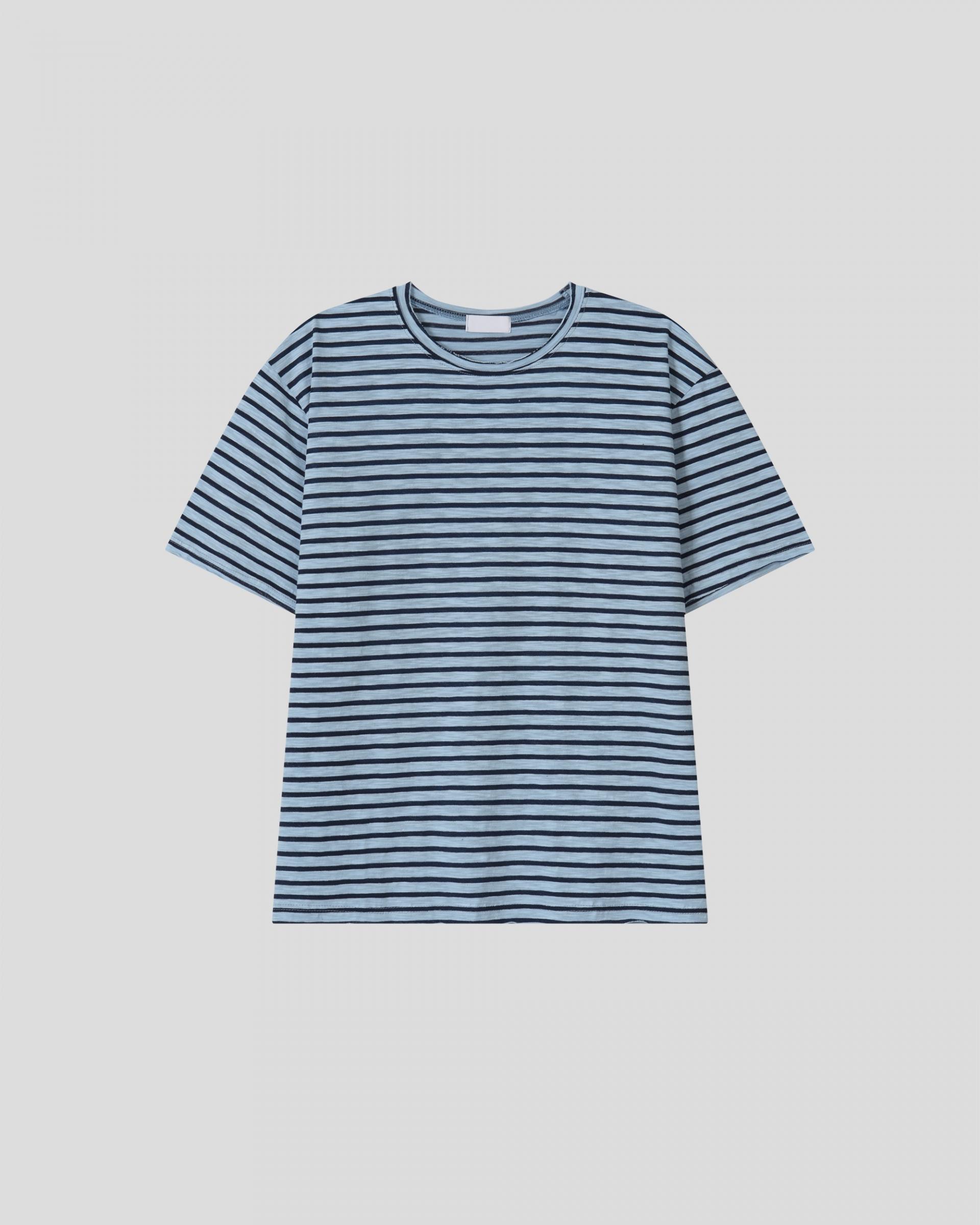 cutting stripe half t-shirt