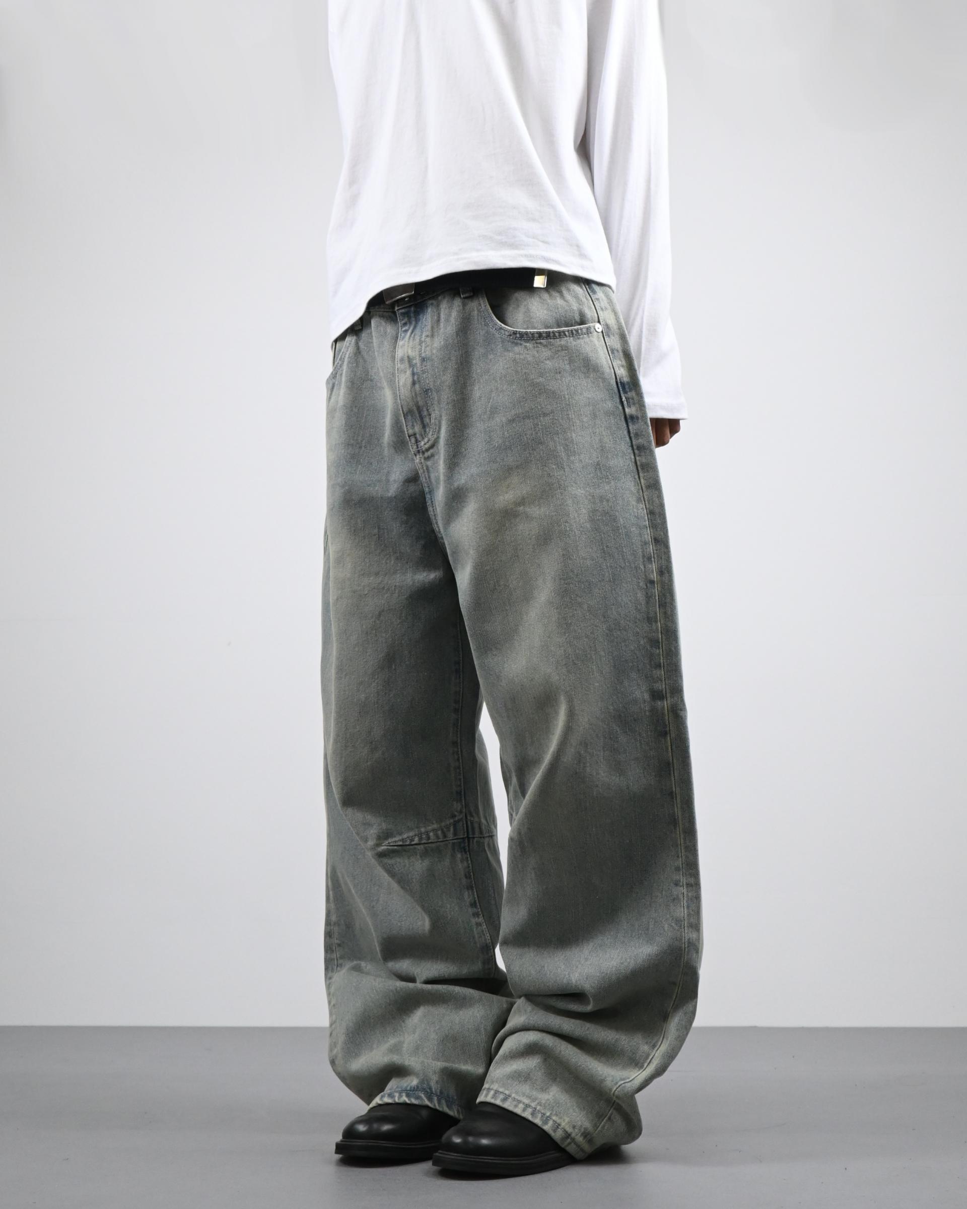 dart curved denim pants (light blue)
