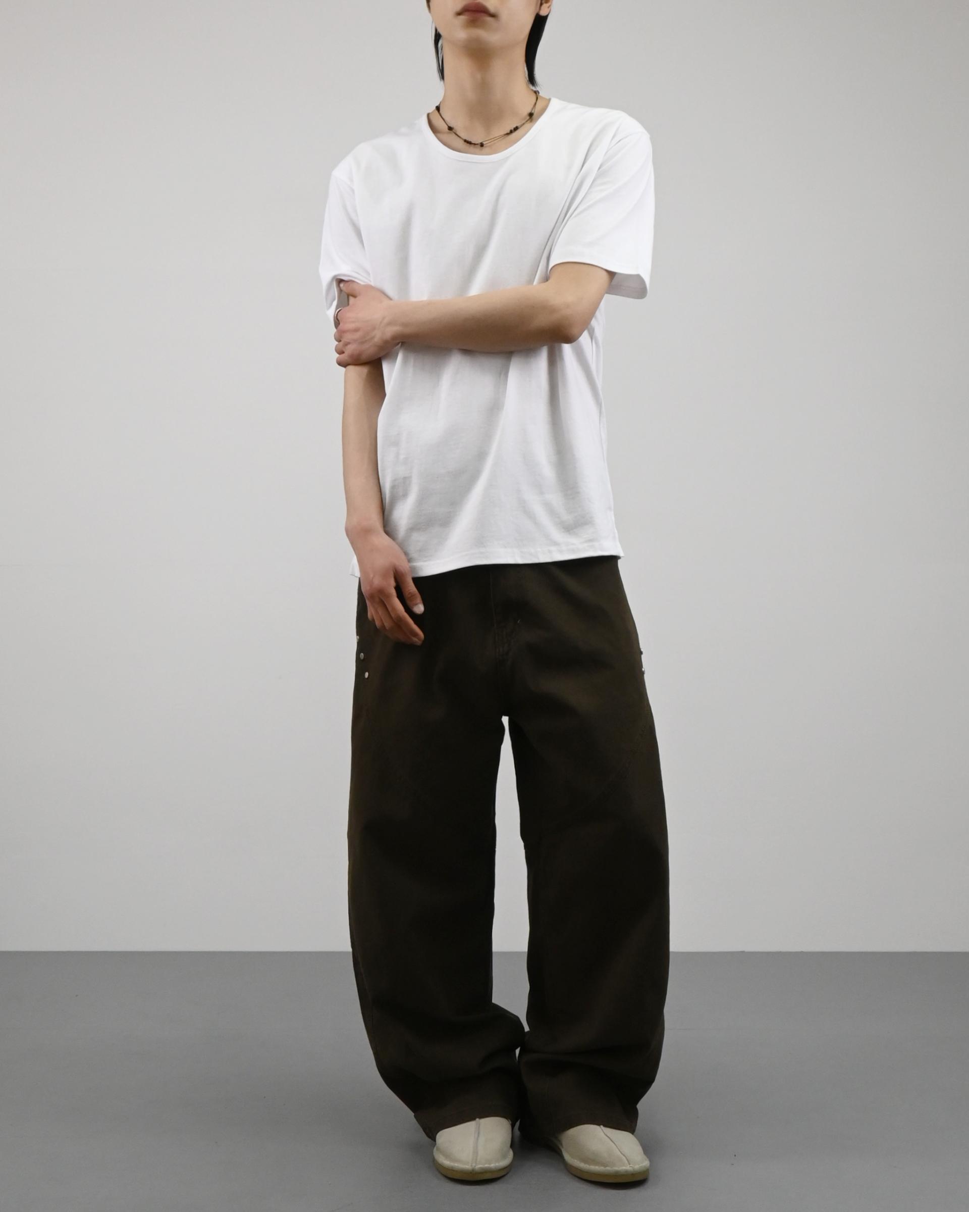u-neck slit half t-shirt