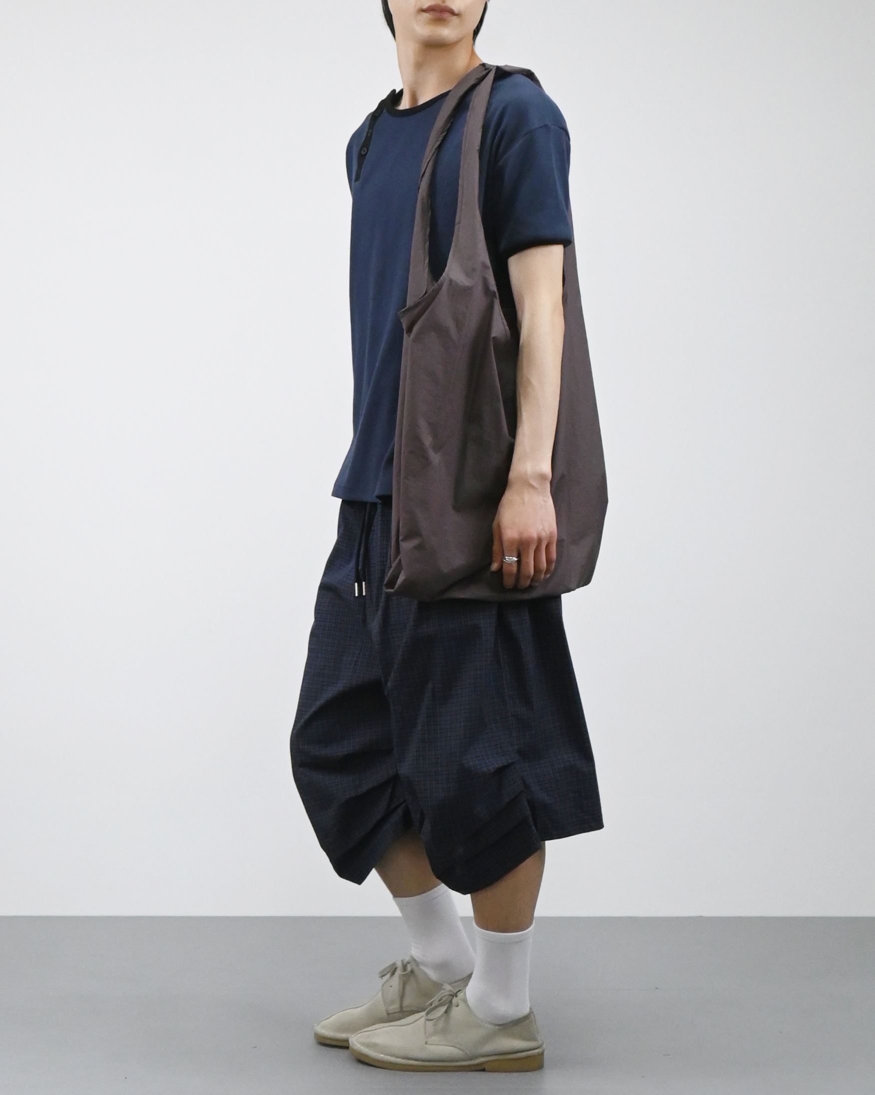 offset henley neck ringer half t-shirt
