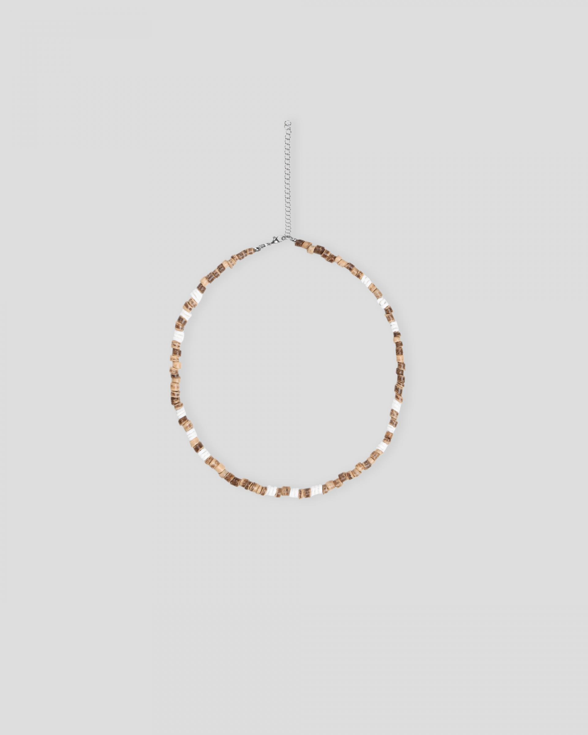 wood bead cowrie necklace