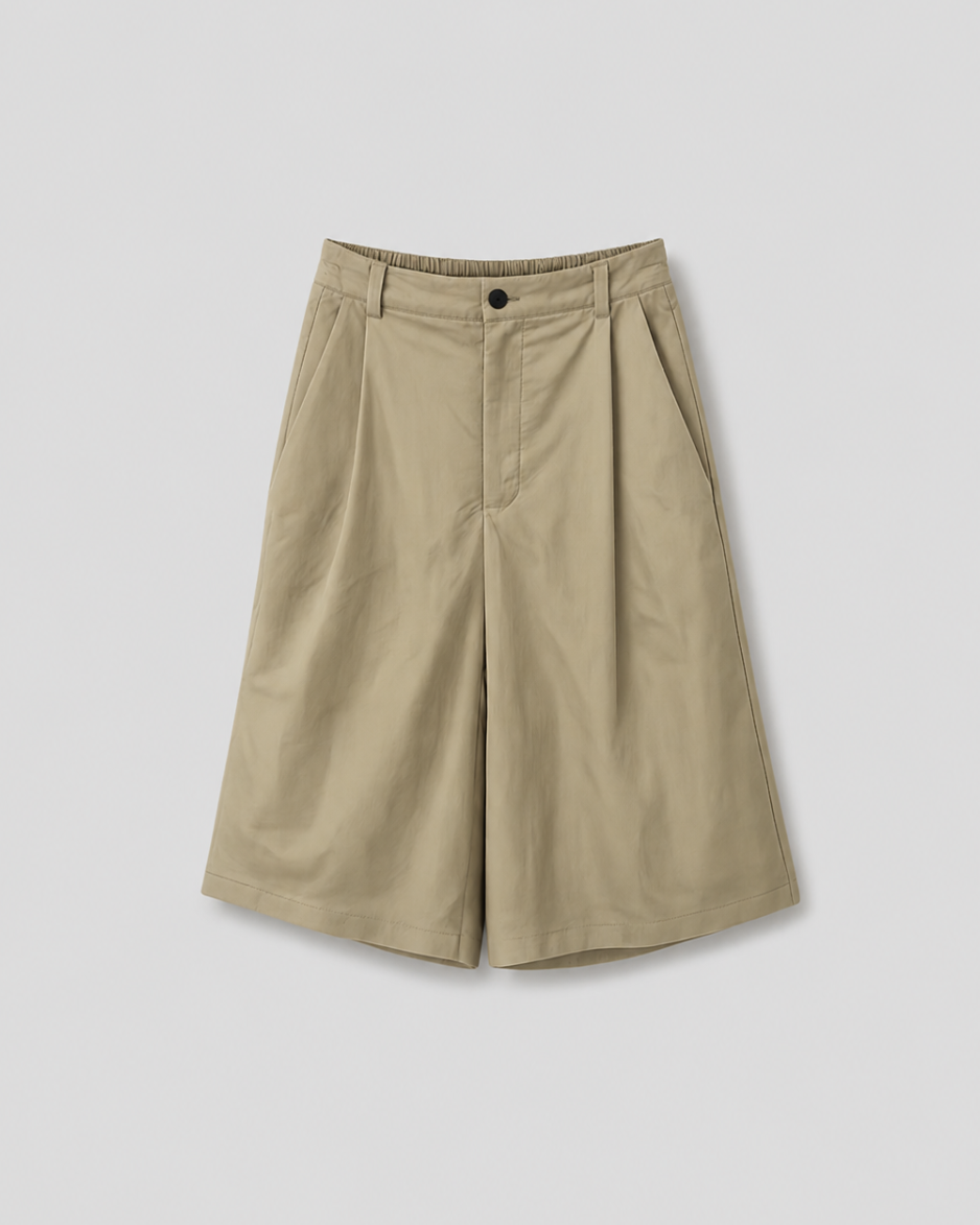 one tuck bermuda slacks