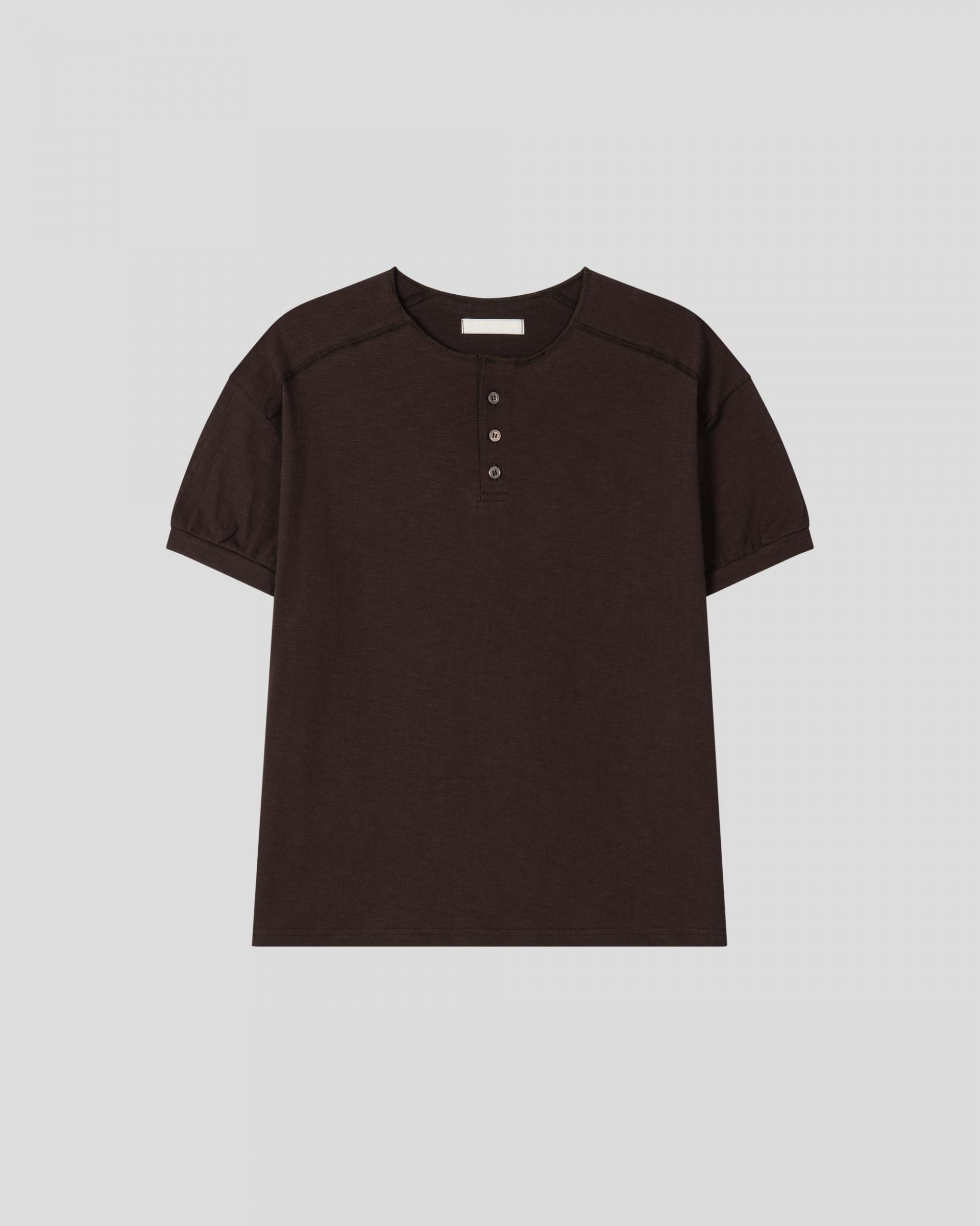 stitch henley neck half t-shirt