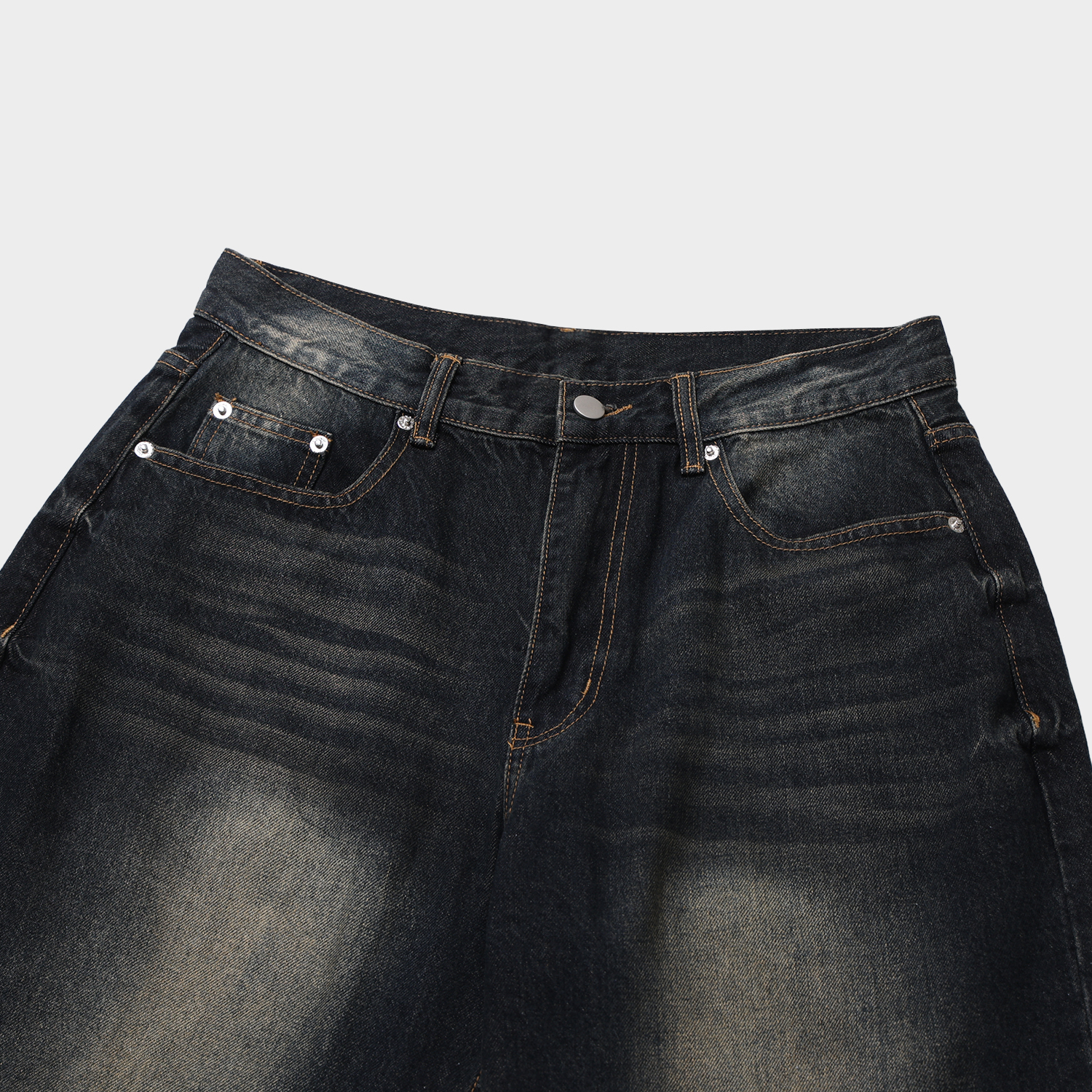 oil vintage curved denim pants