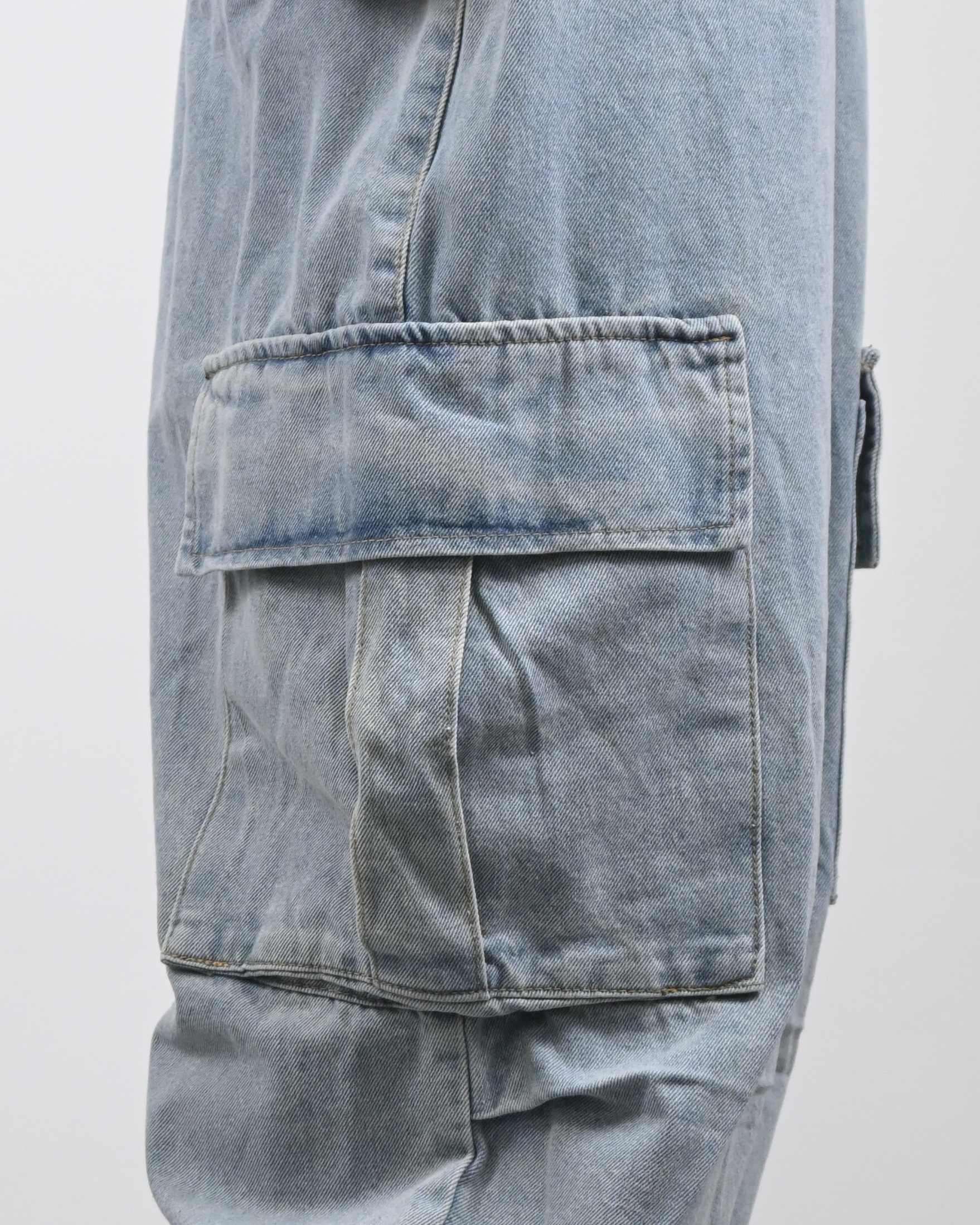 banding big cargo denim pants