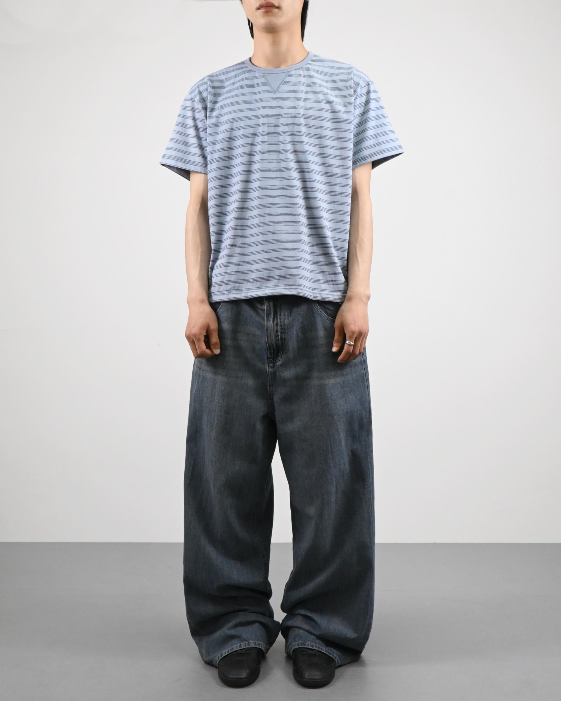 straight linen denim pants