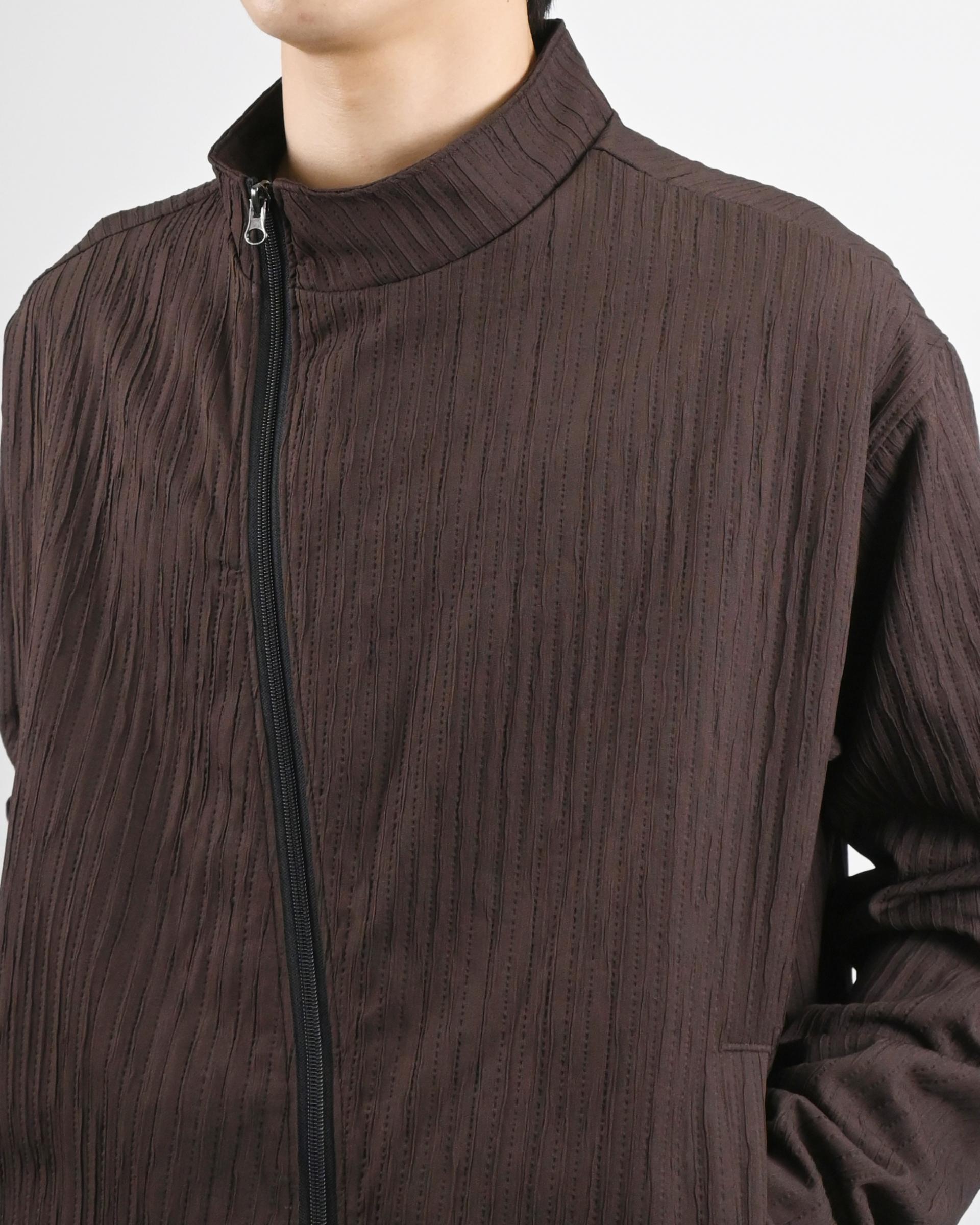 compose pleats diagonal zip-up