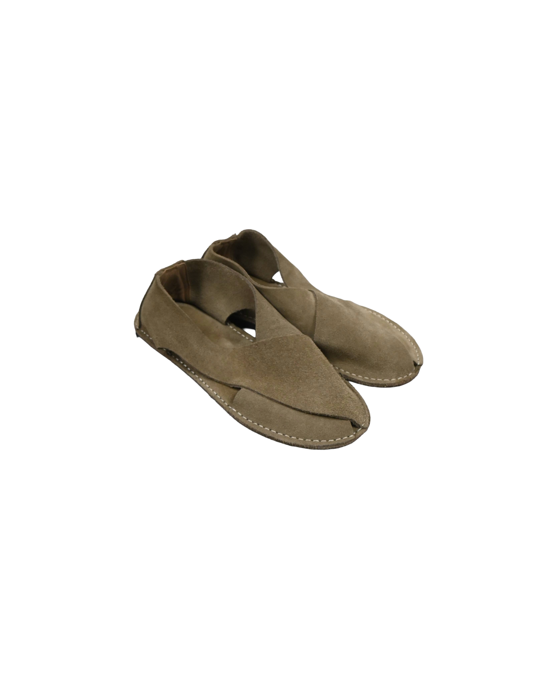 suede cross wrap sandals