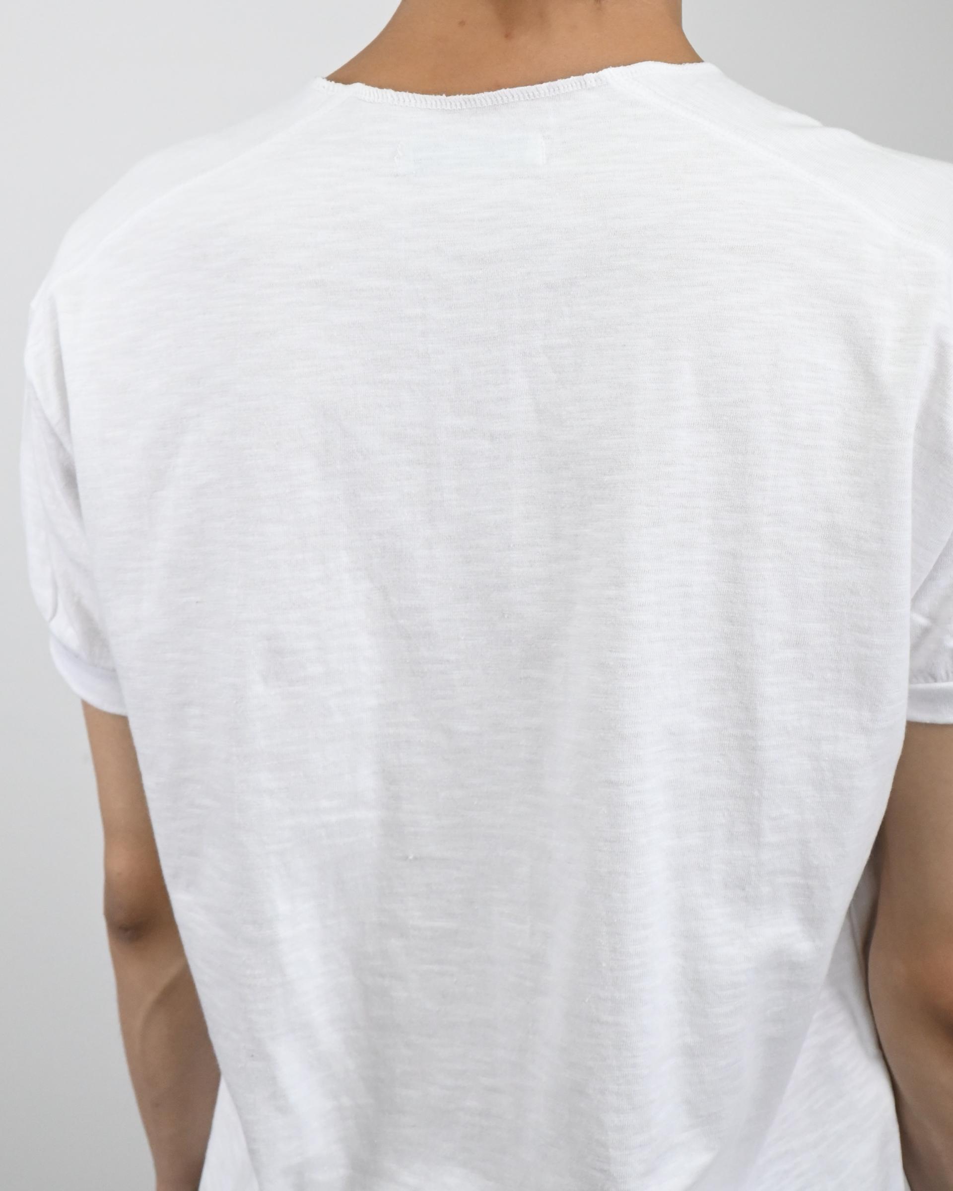 stitch henley neck half t-shirt