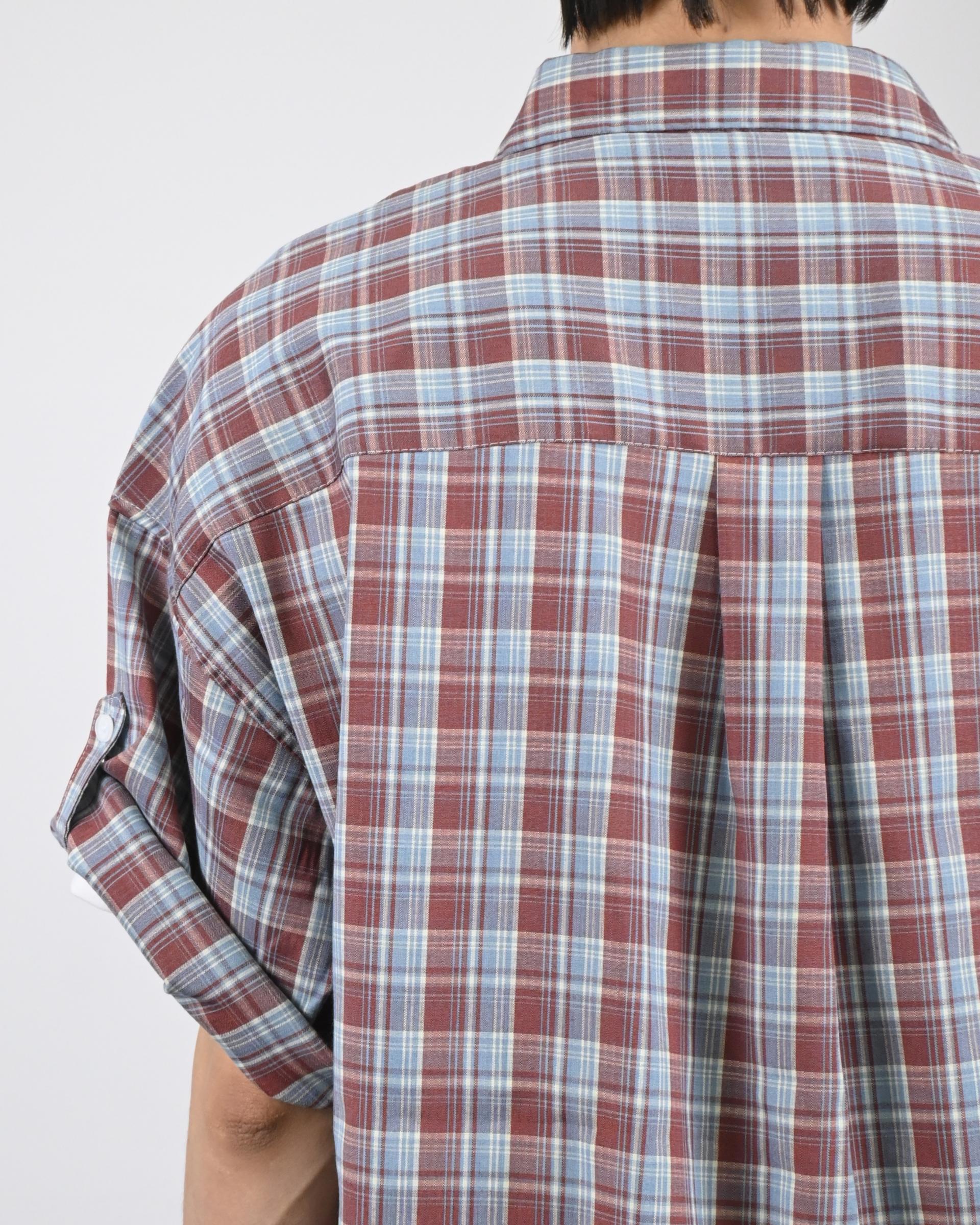 rabin checkered roll-up shirt