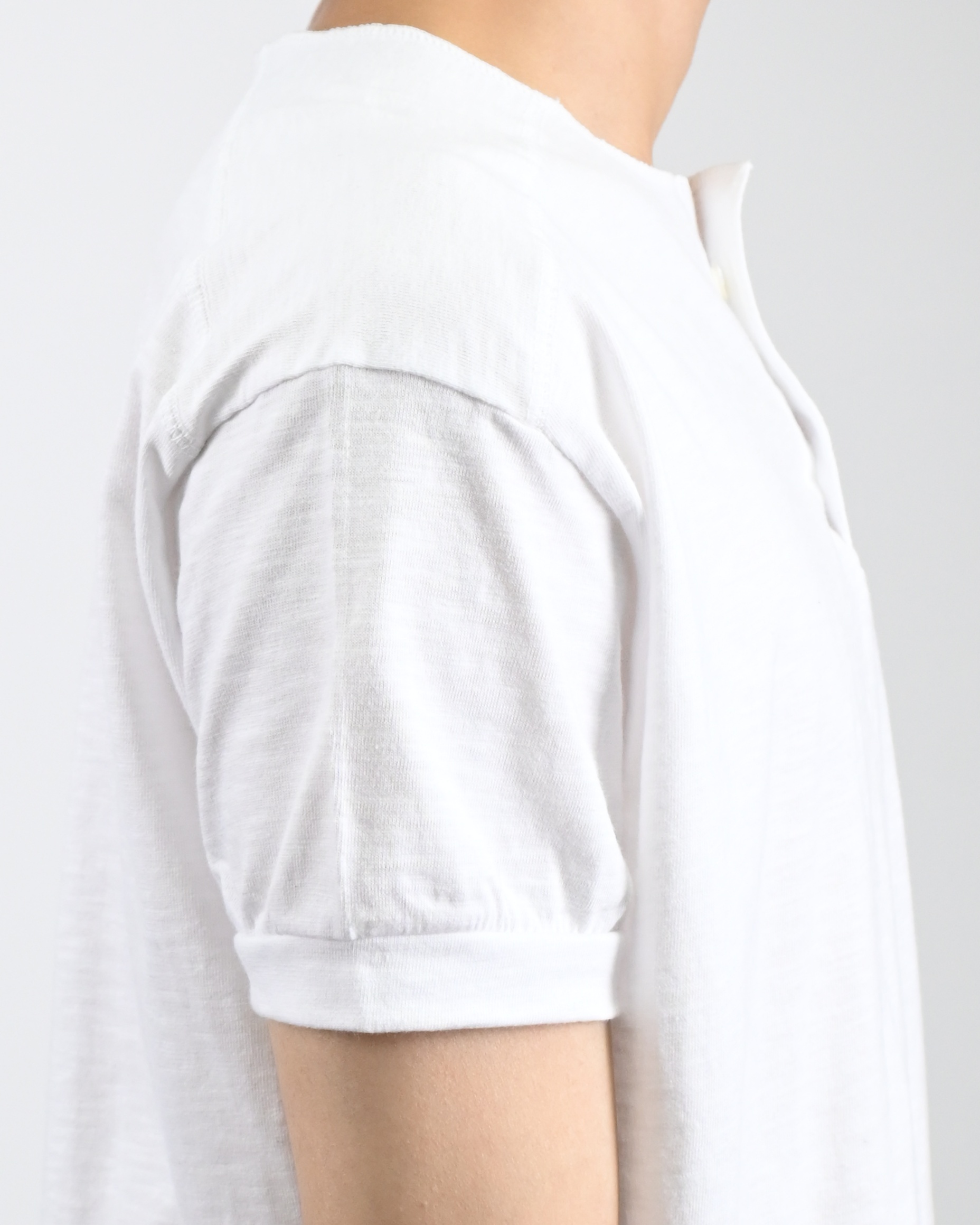 stitch henley neck half t-shirt