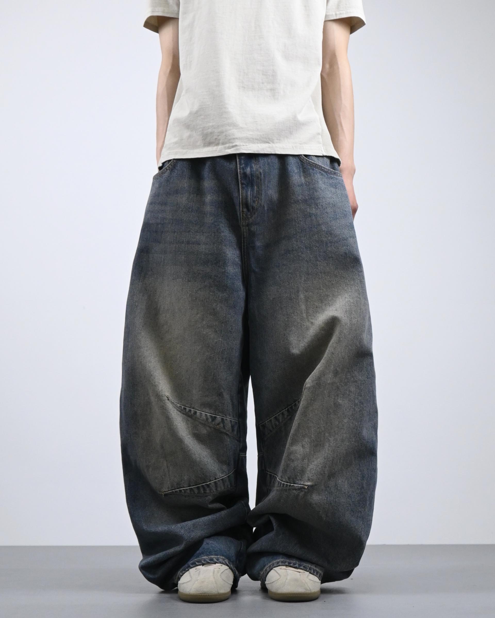 dart balloon denim pants (tin blue)