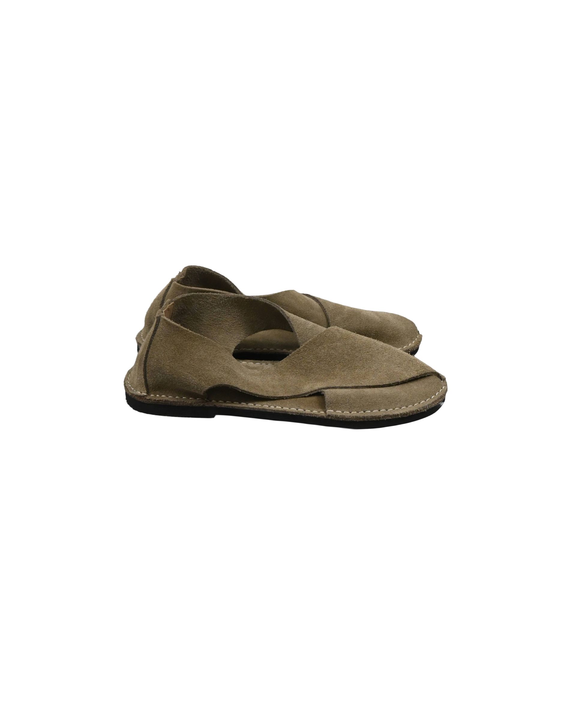 suede cross wrap sandals