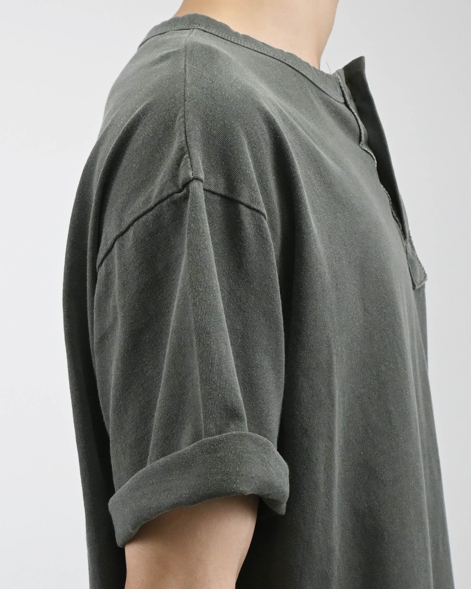 dying henley neck half t-shirt