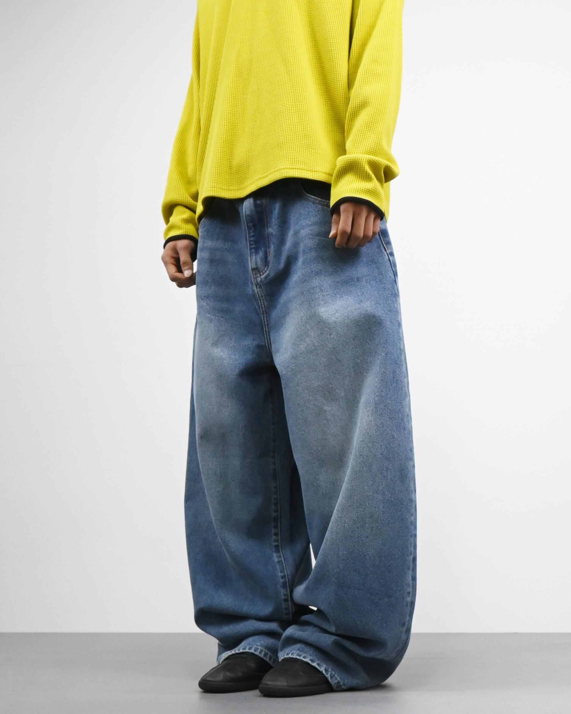 banding balloon denim pants