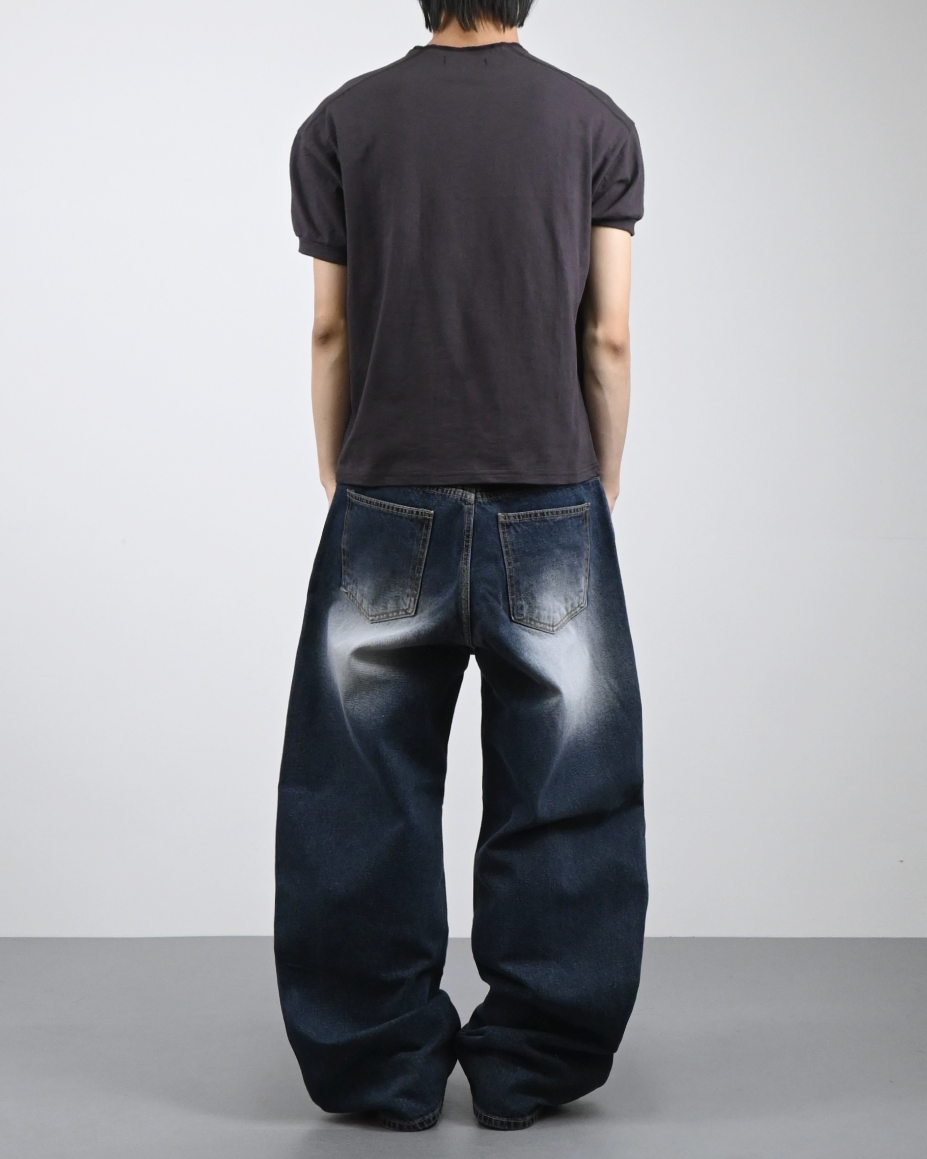 white washed deep blue denim pants