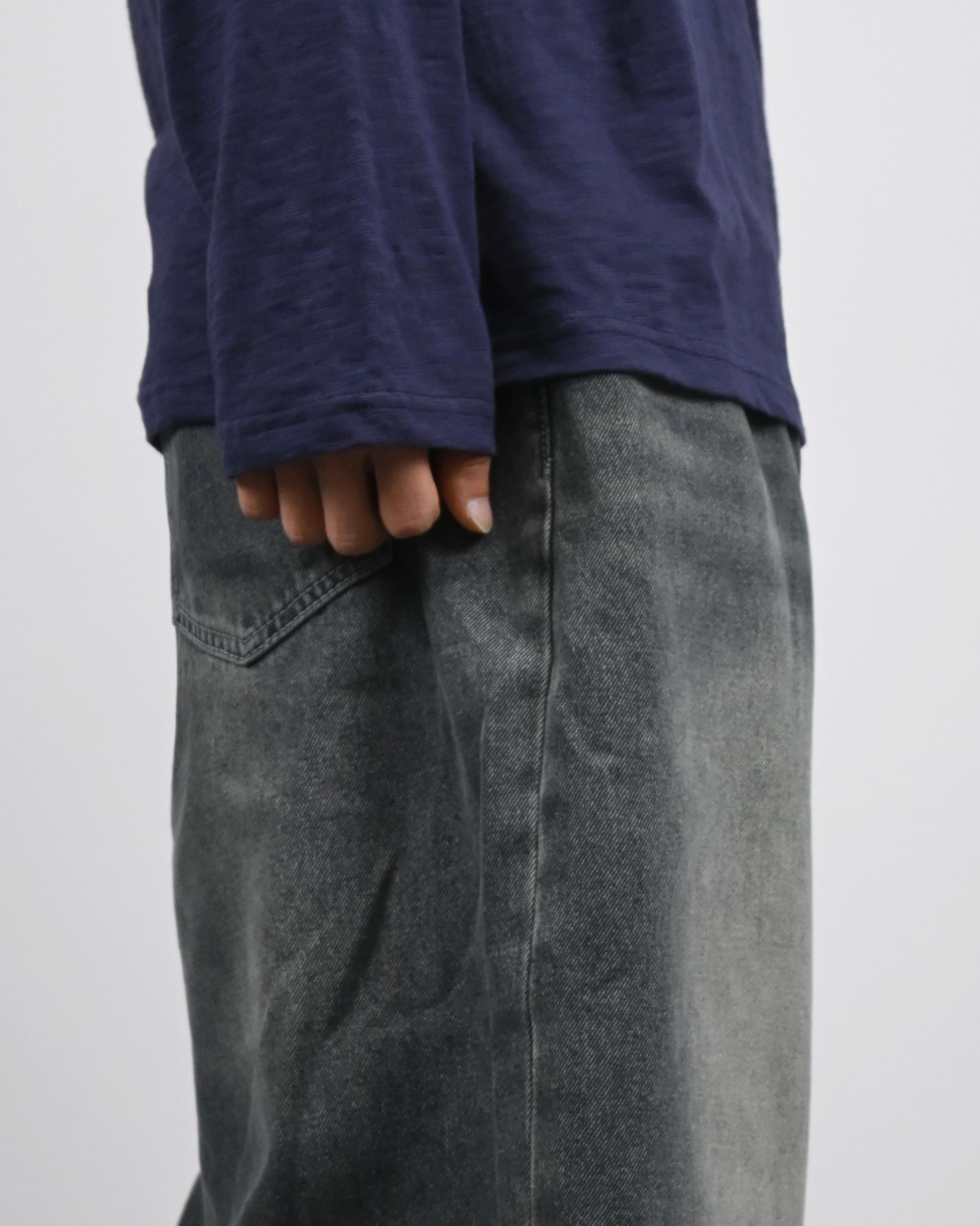 banding balloon denim pants
