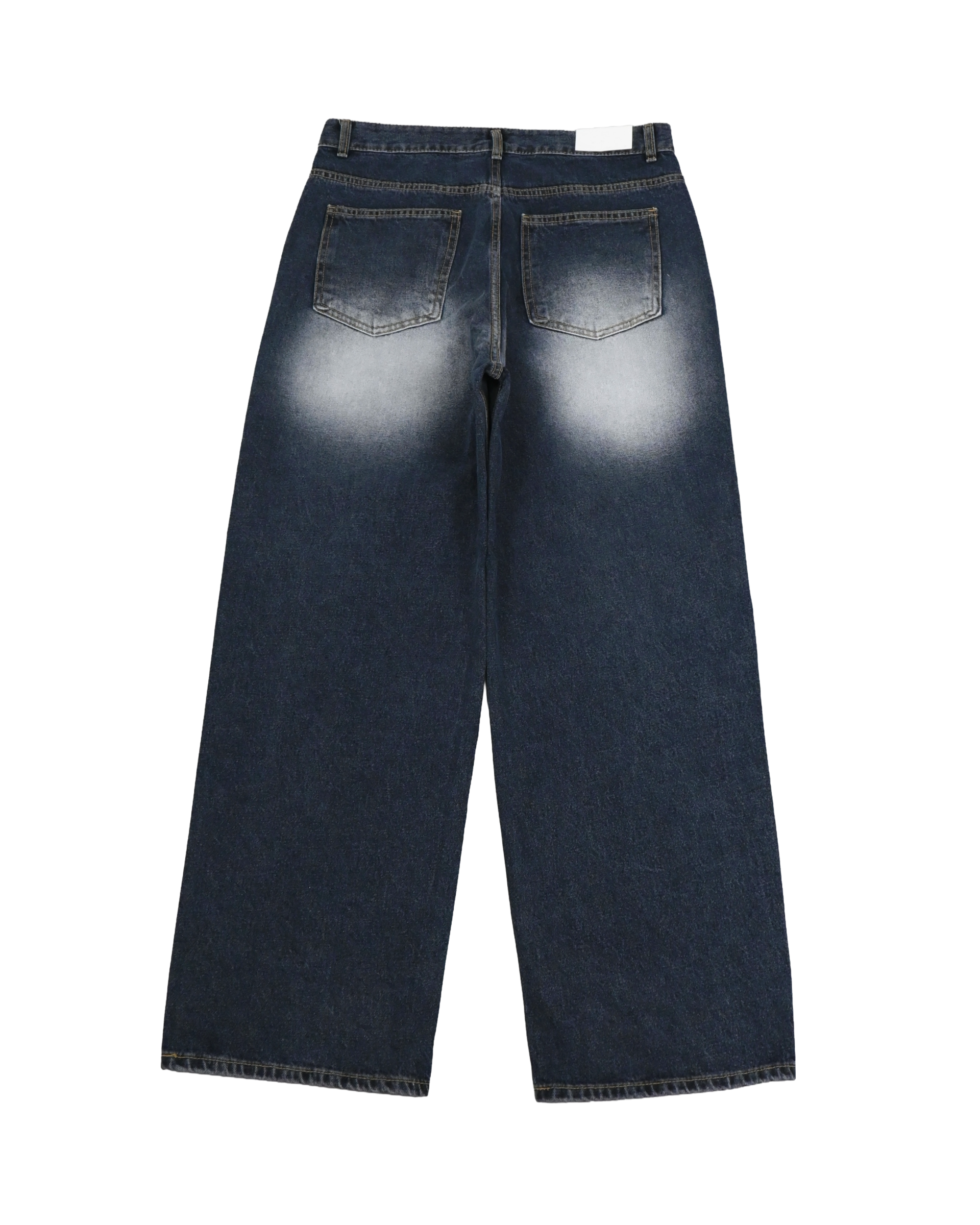white washed deep blue denim pants