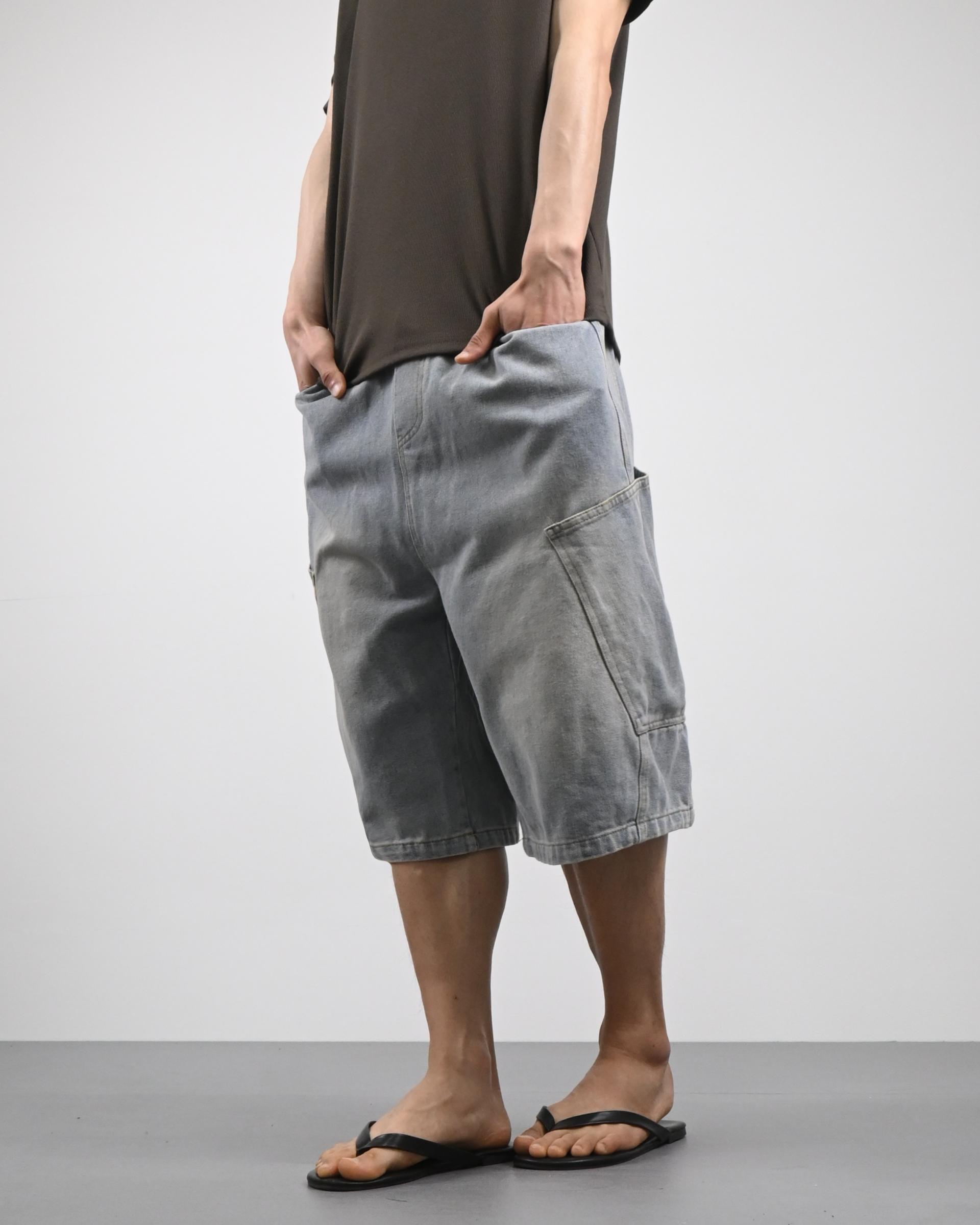 side pocket bermuda denim pants