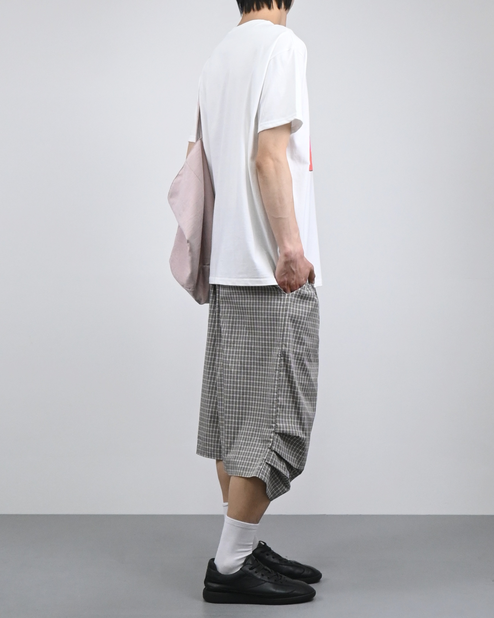 checkered bermuda cotton pants