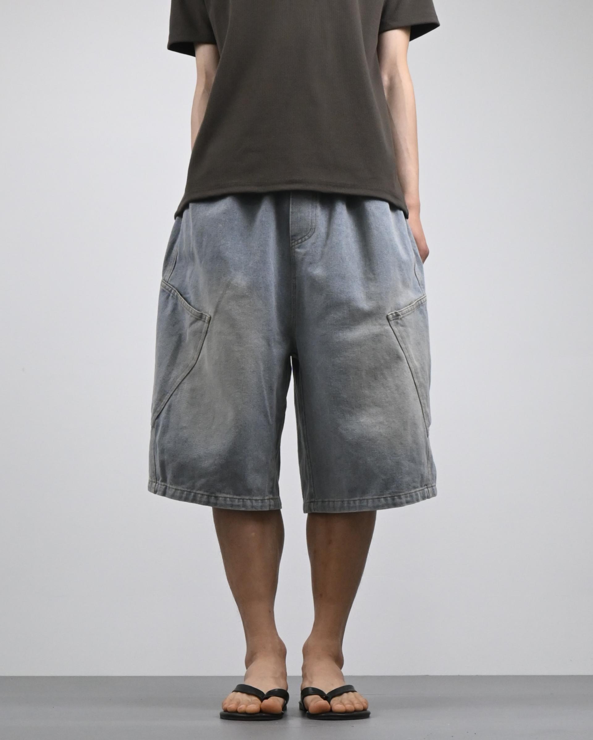 side pocket bermuda denim pants