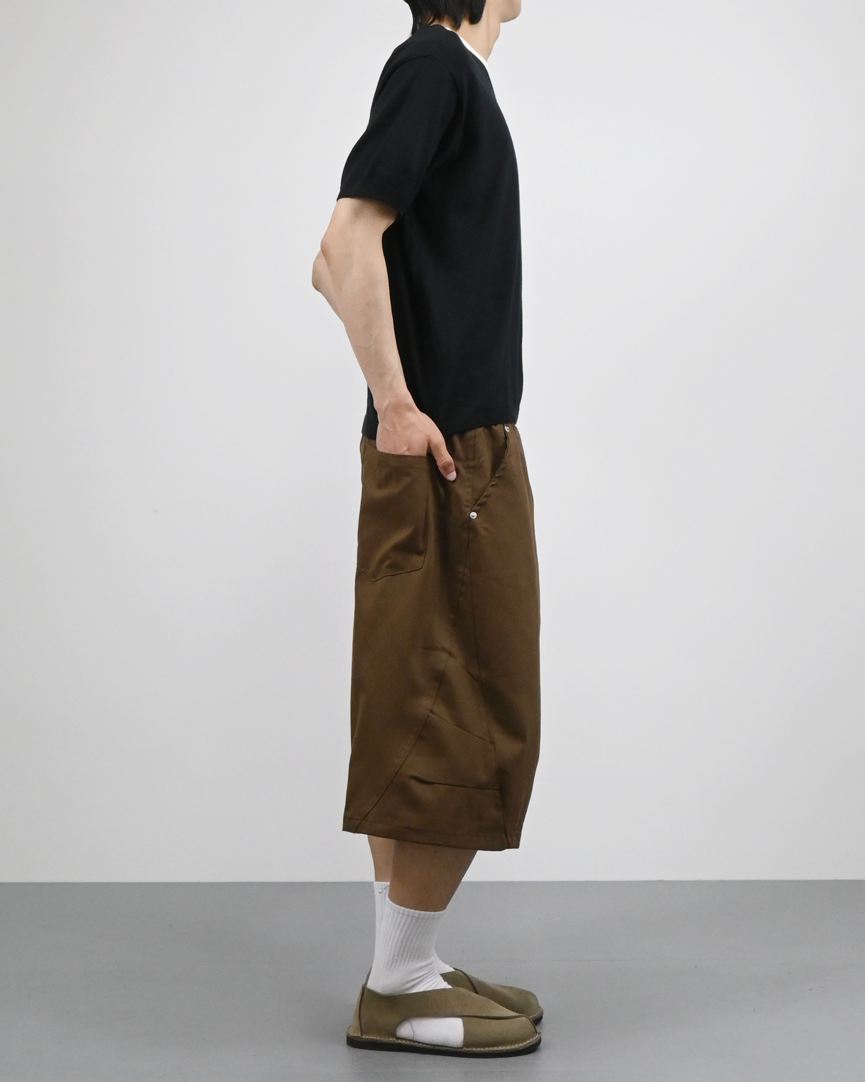 v-neck layered half knit