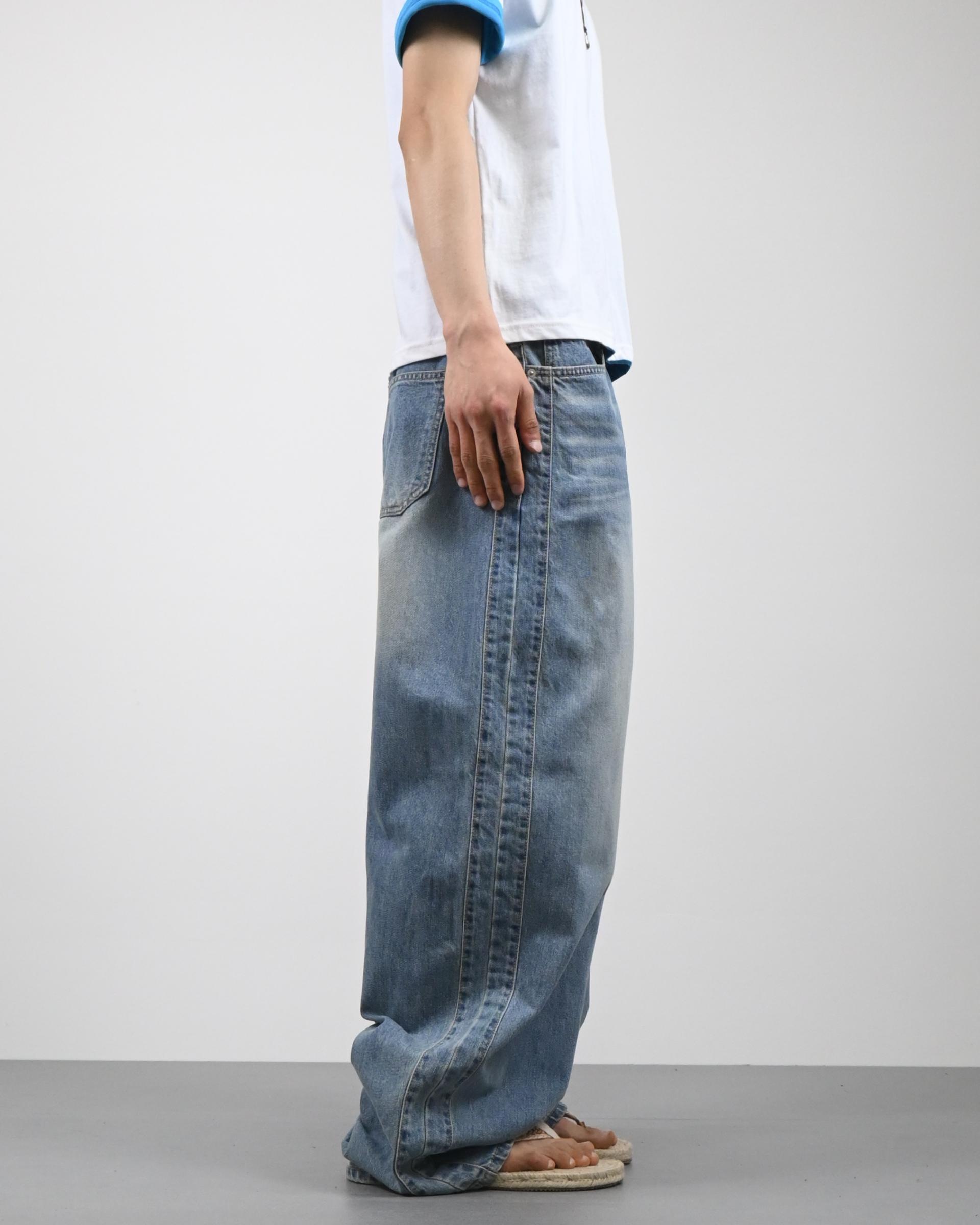 snap track denim pants