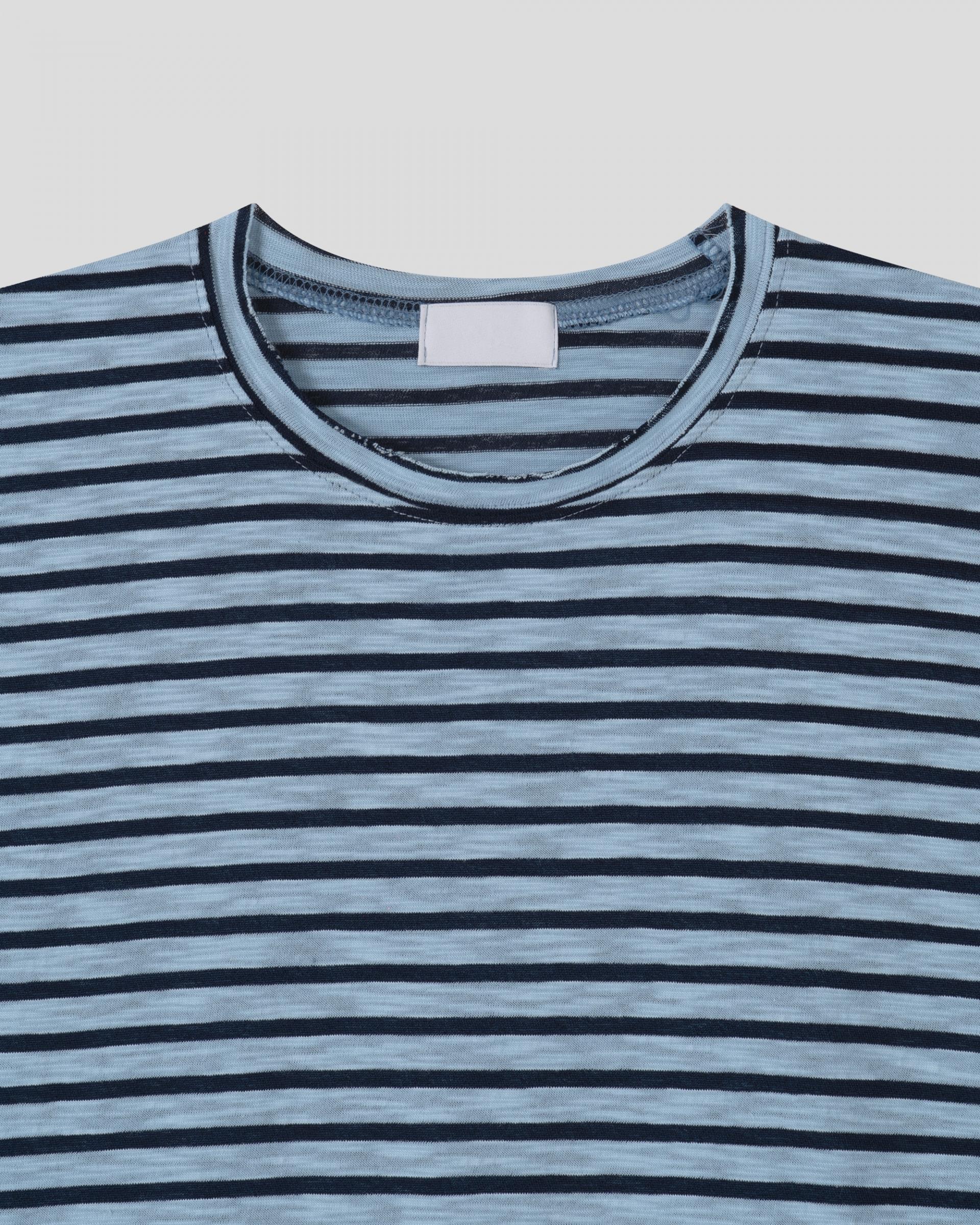 cutting stripe half t-shirt