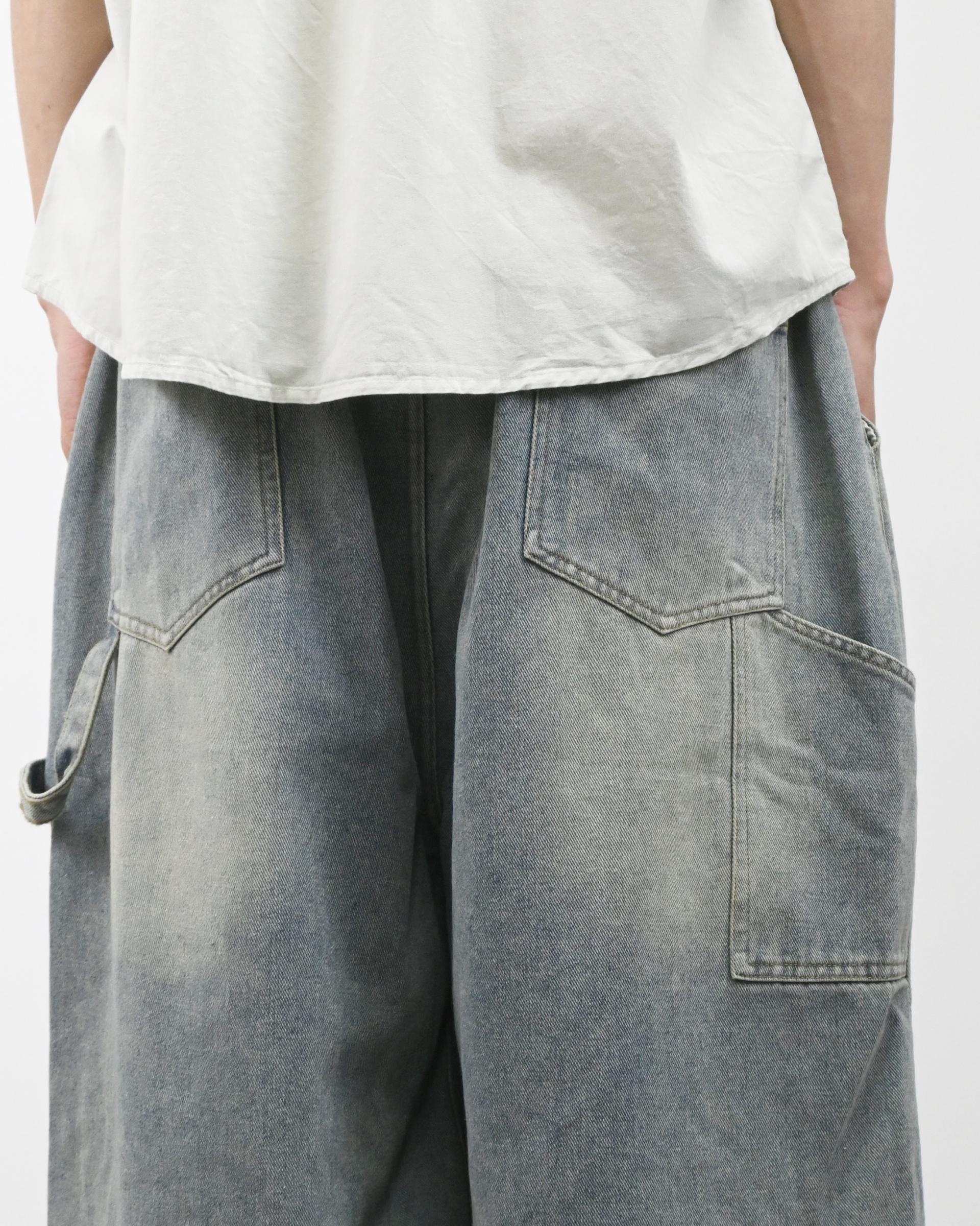 banding vintage carpenter bermuda denim pants