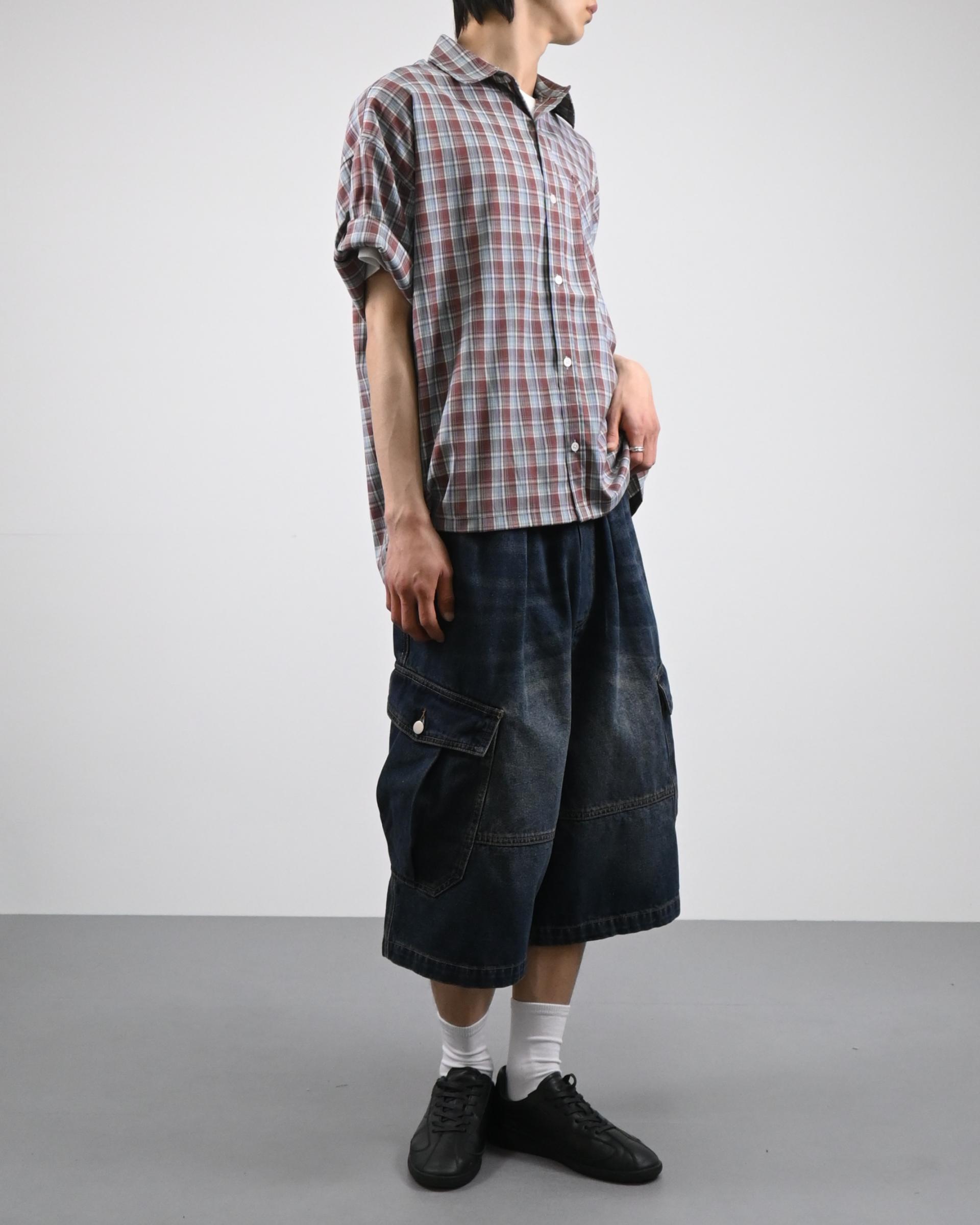 rabin checkered roll-up shirt