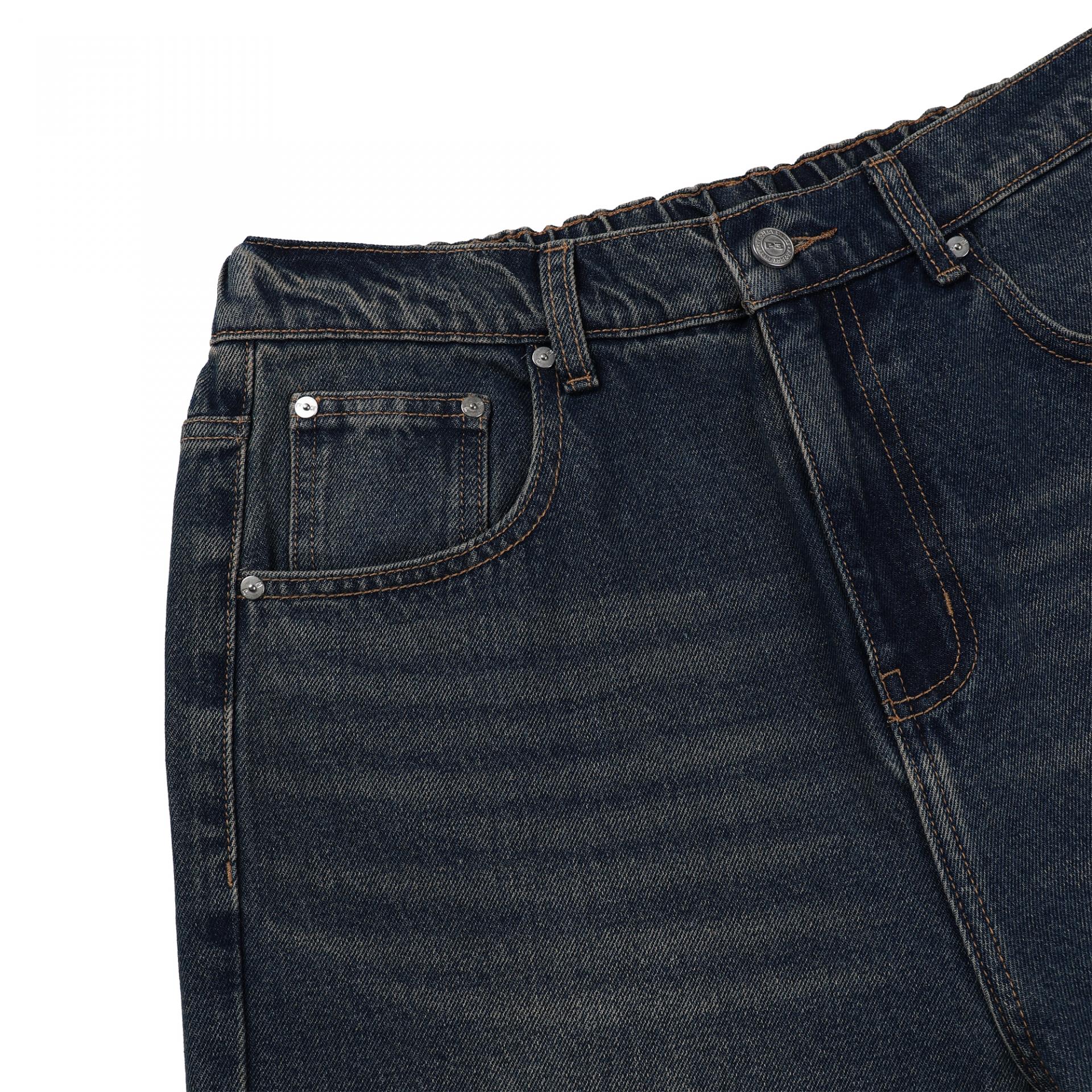 ten blue banded denim pants