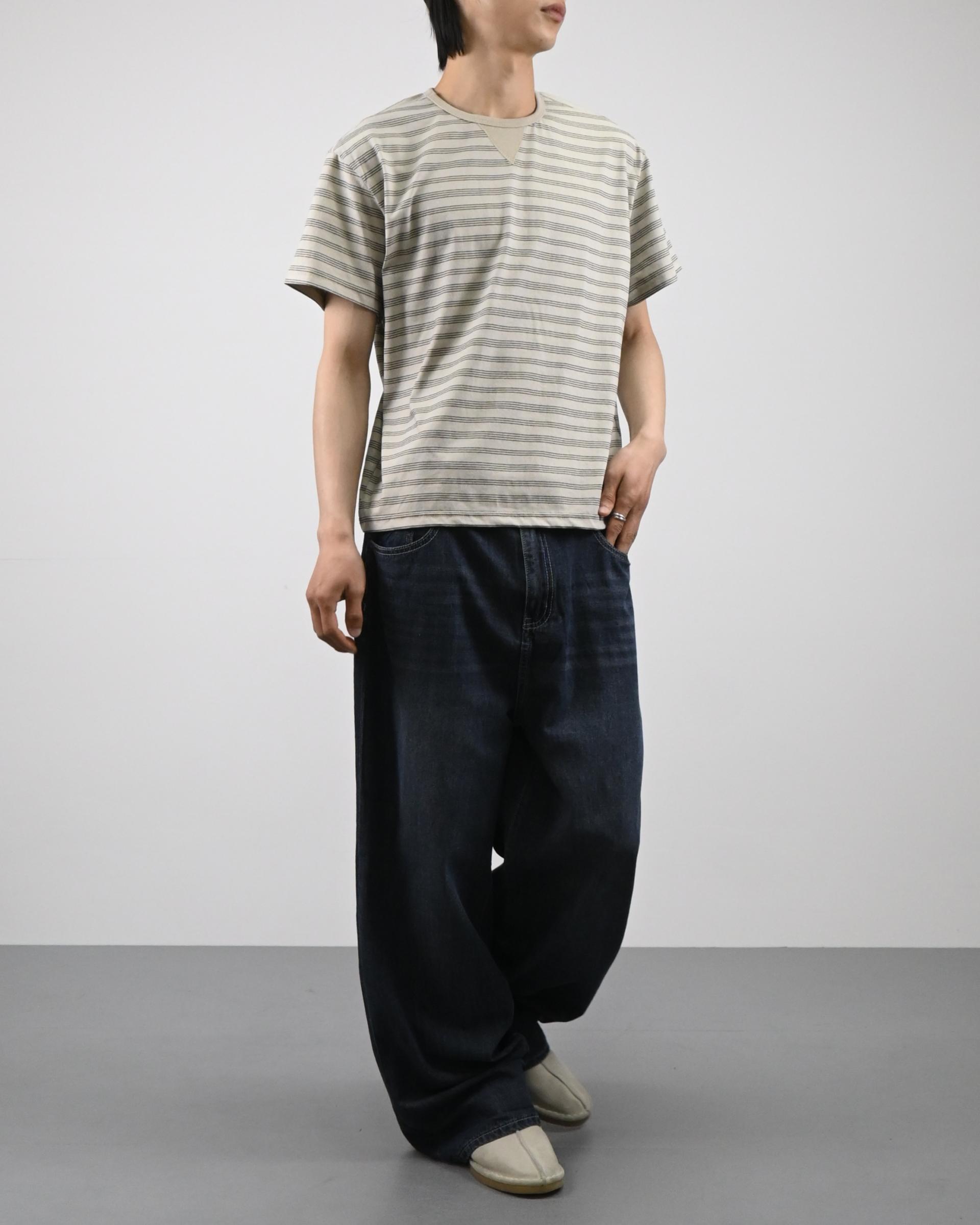straight linen denim pants