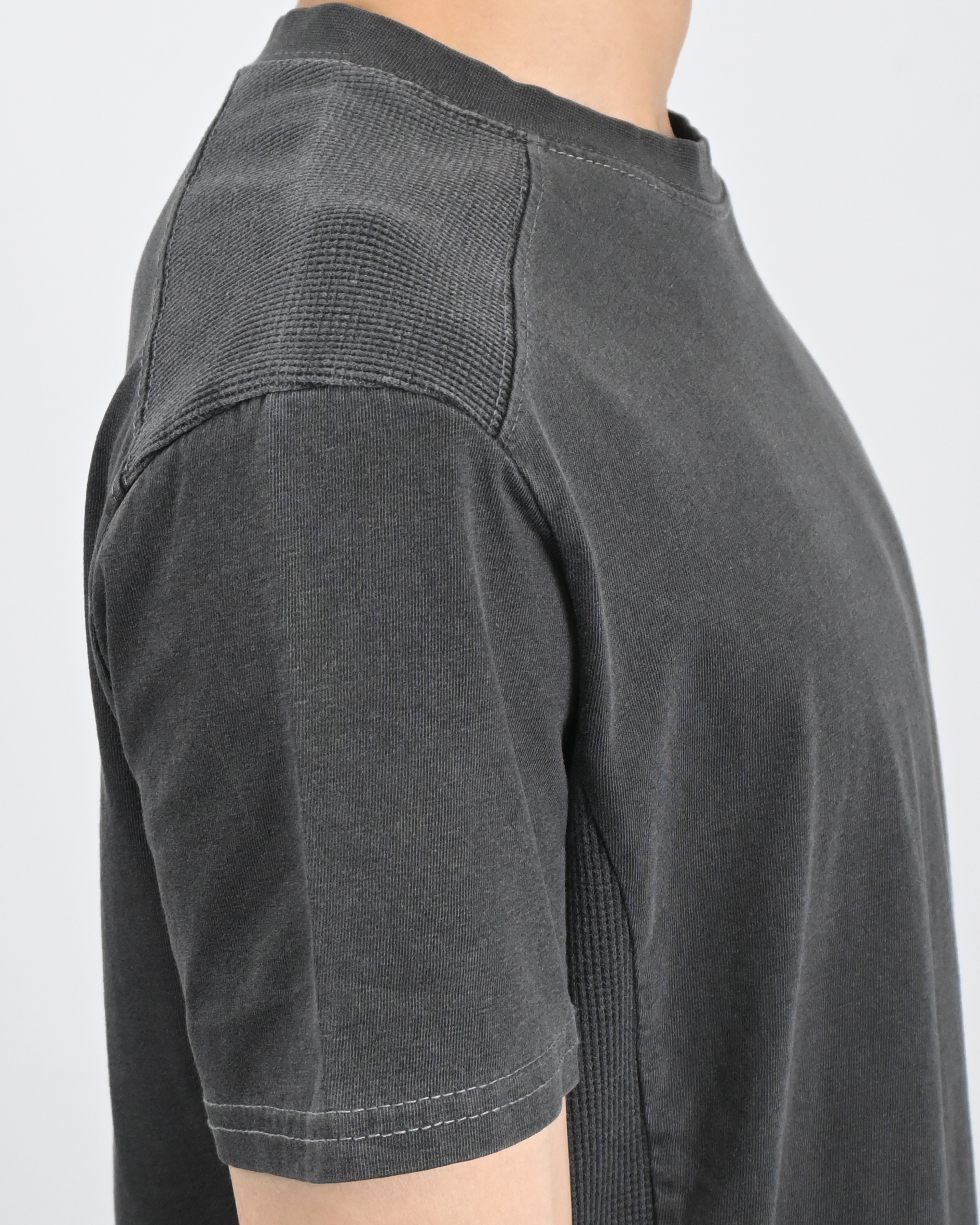 waffle panel pigment half t-shirt