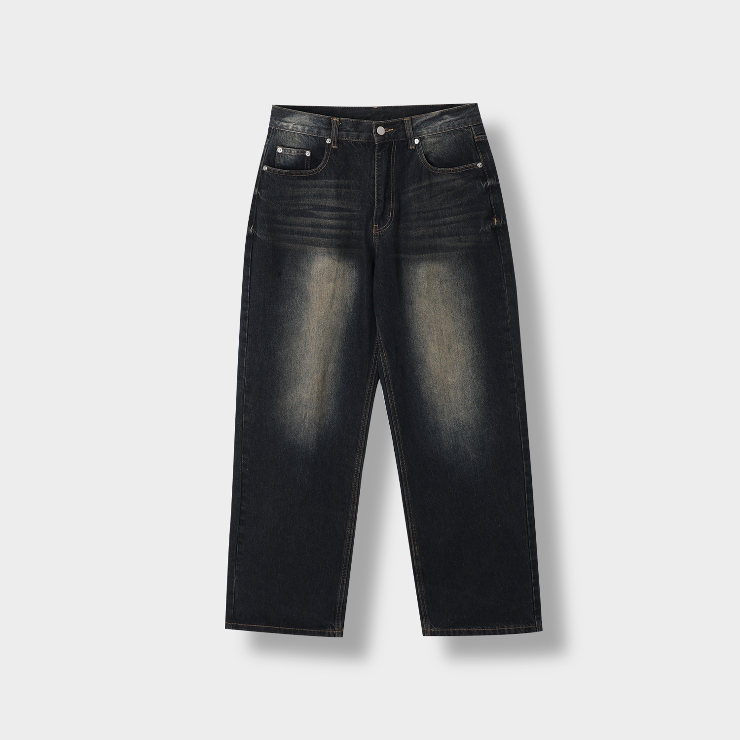 oil vintage curved denim pants