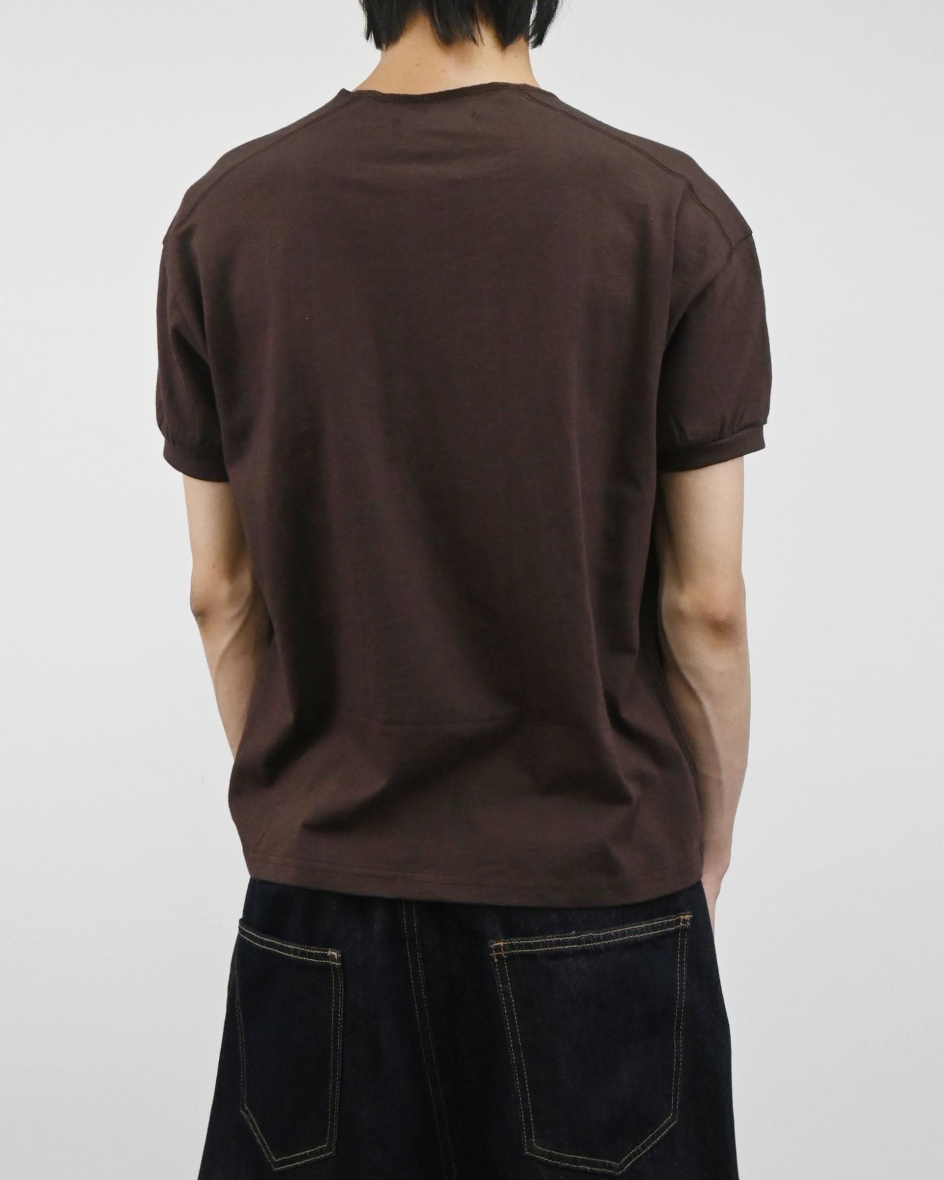 stitch henley neck half t-shirt
