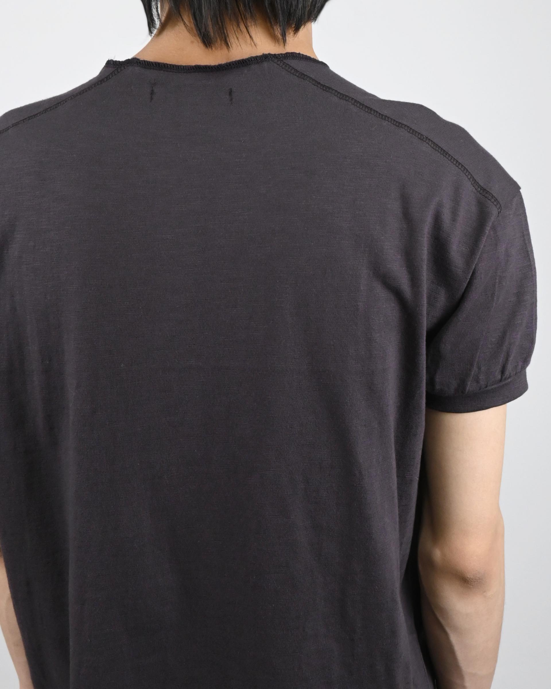 stitch henley neck half t-shirt