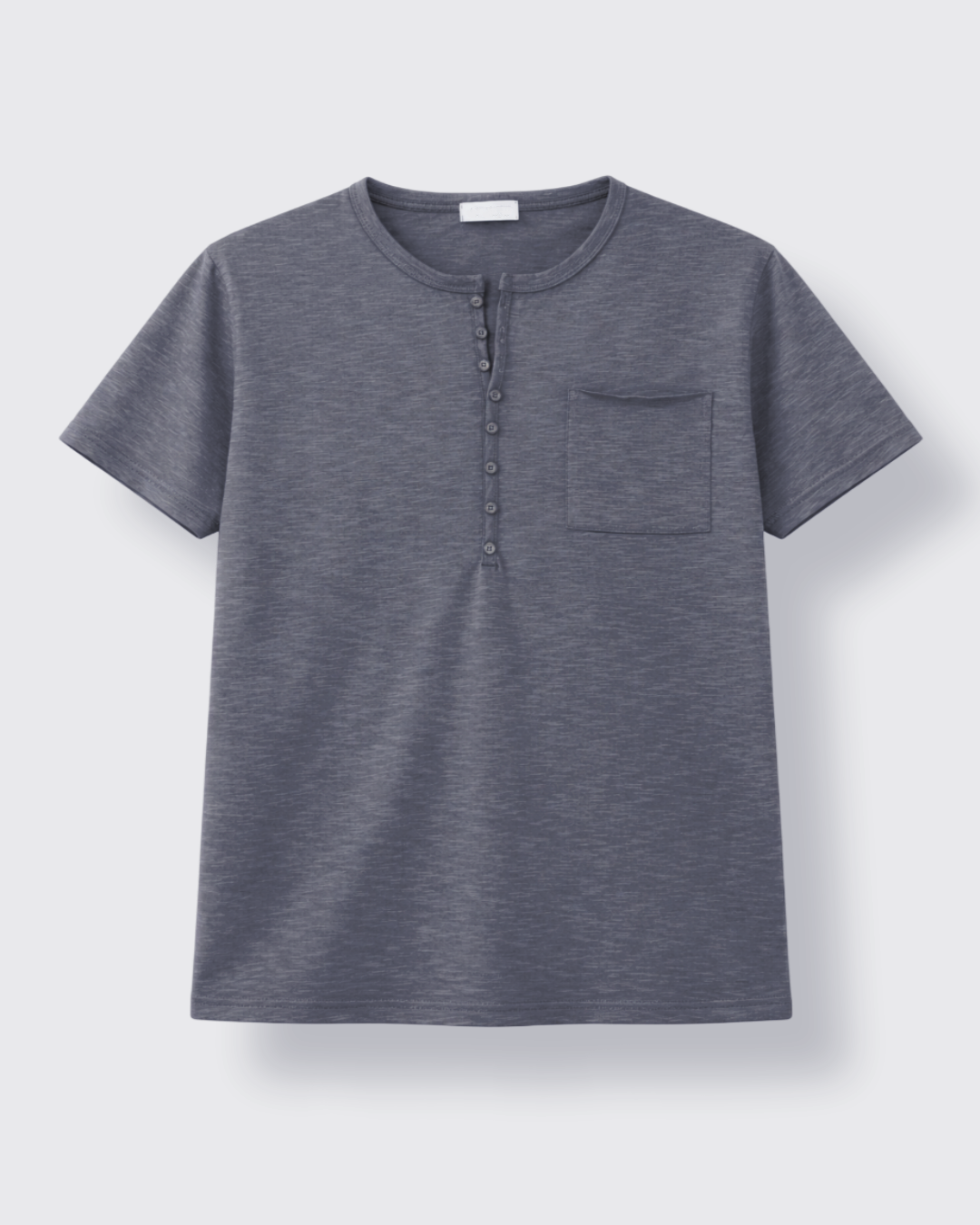slub henley neck half t-shirt